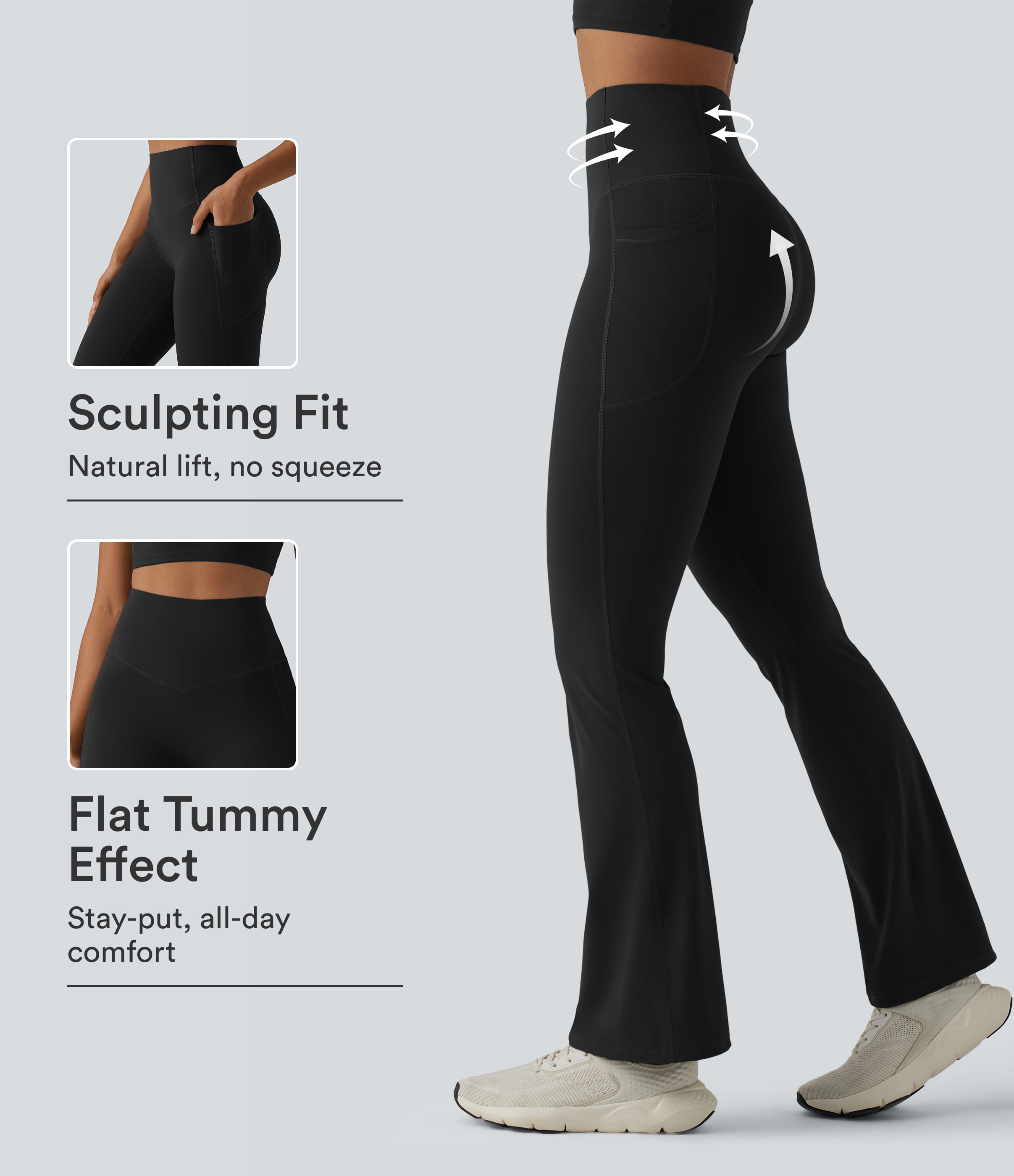 Halara UltraSculpt™ High Waisted Butt Lifting Tummy Control Bootcut Yoga Leggings with Pockets
