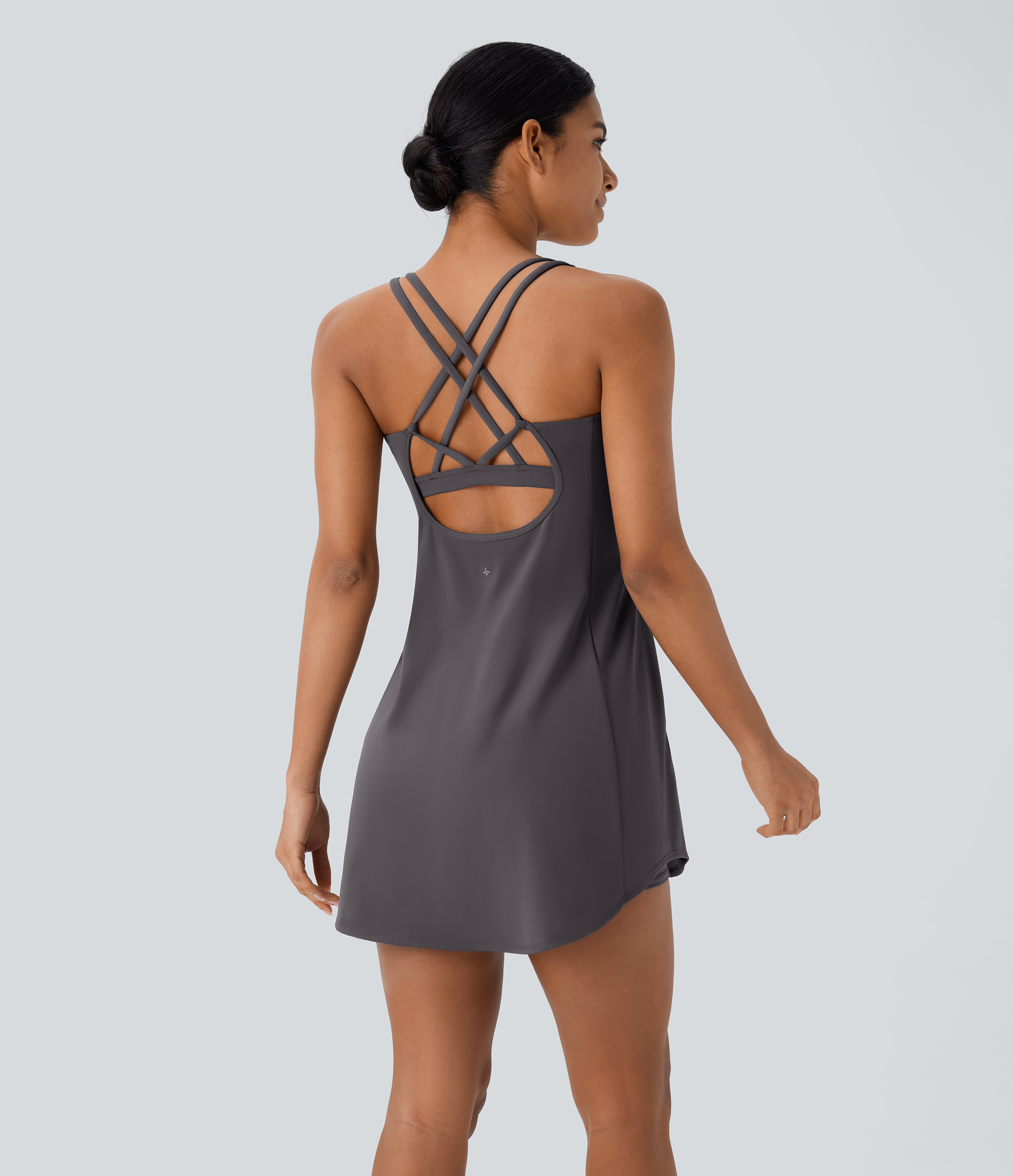 Halara SoftlyZero™ Plush Cut Out Pocket 2-Piece Mini Yoga Active Dress Workout Dress