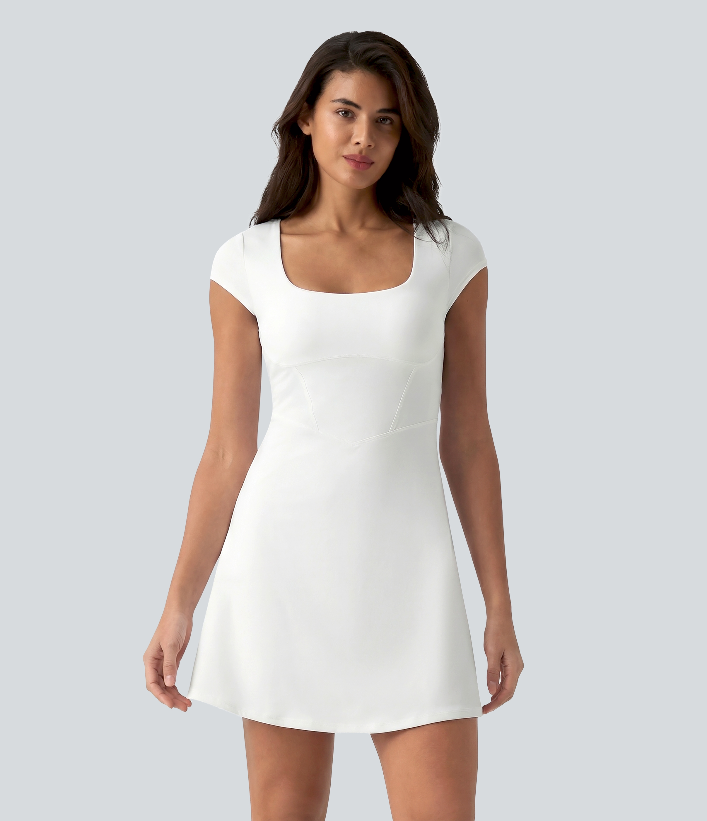 SoftlyZero™ Plush Square Neck Corset 2-in-1 Mini Casual Dress with Pockets