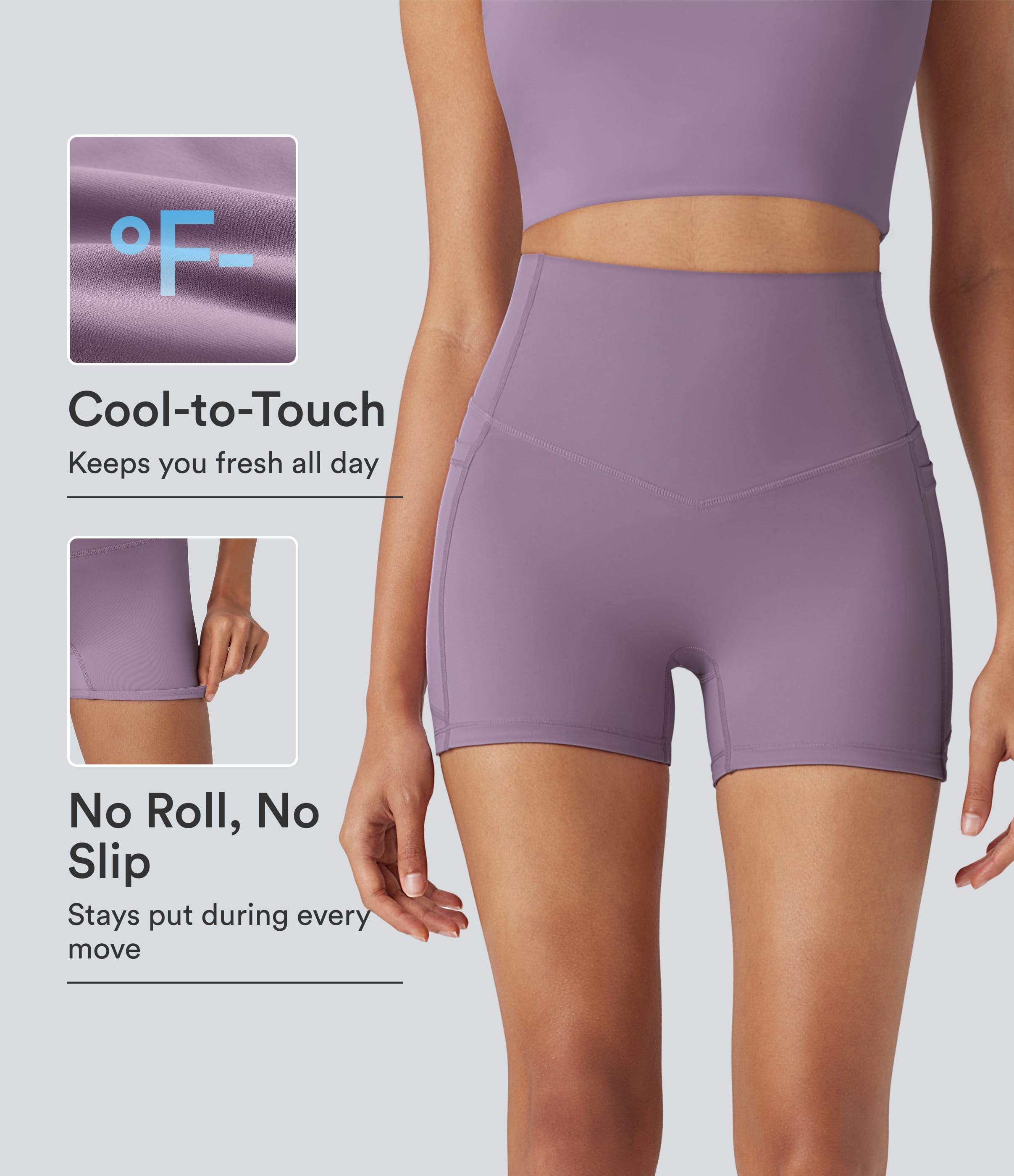Halara UltraSculpt™ Cool Quick Dry High Waisted Tummy Control Shaping Yoga Biker Shorts 3'' with Pockets-UPF50+