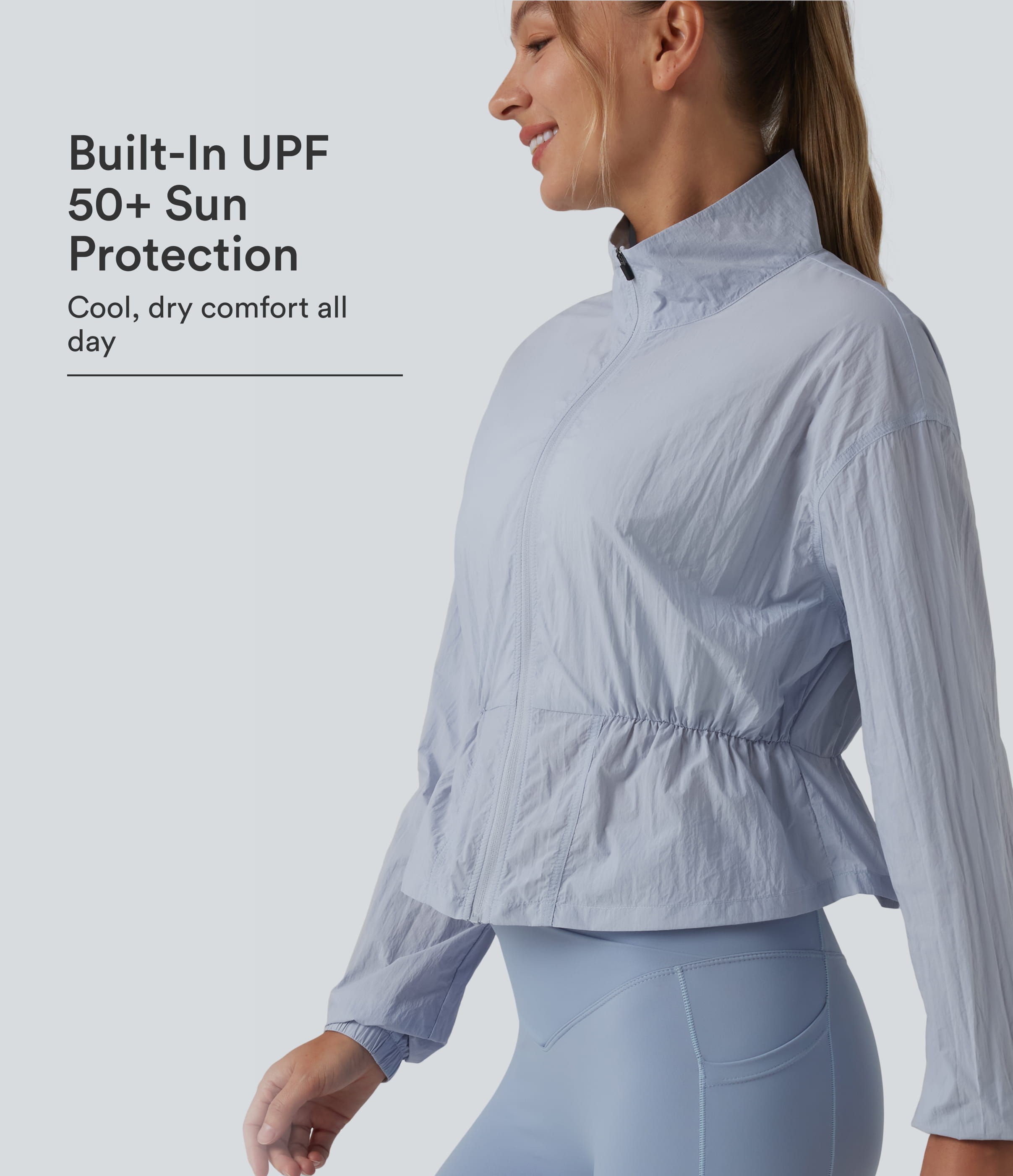 Stand Collar Long Sleeve Camping Jacket-UPF50+