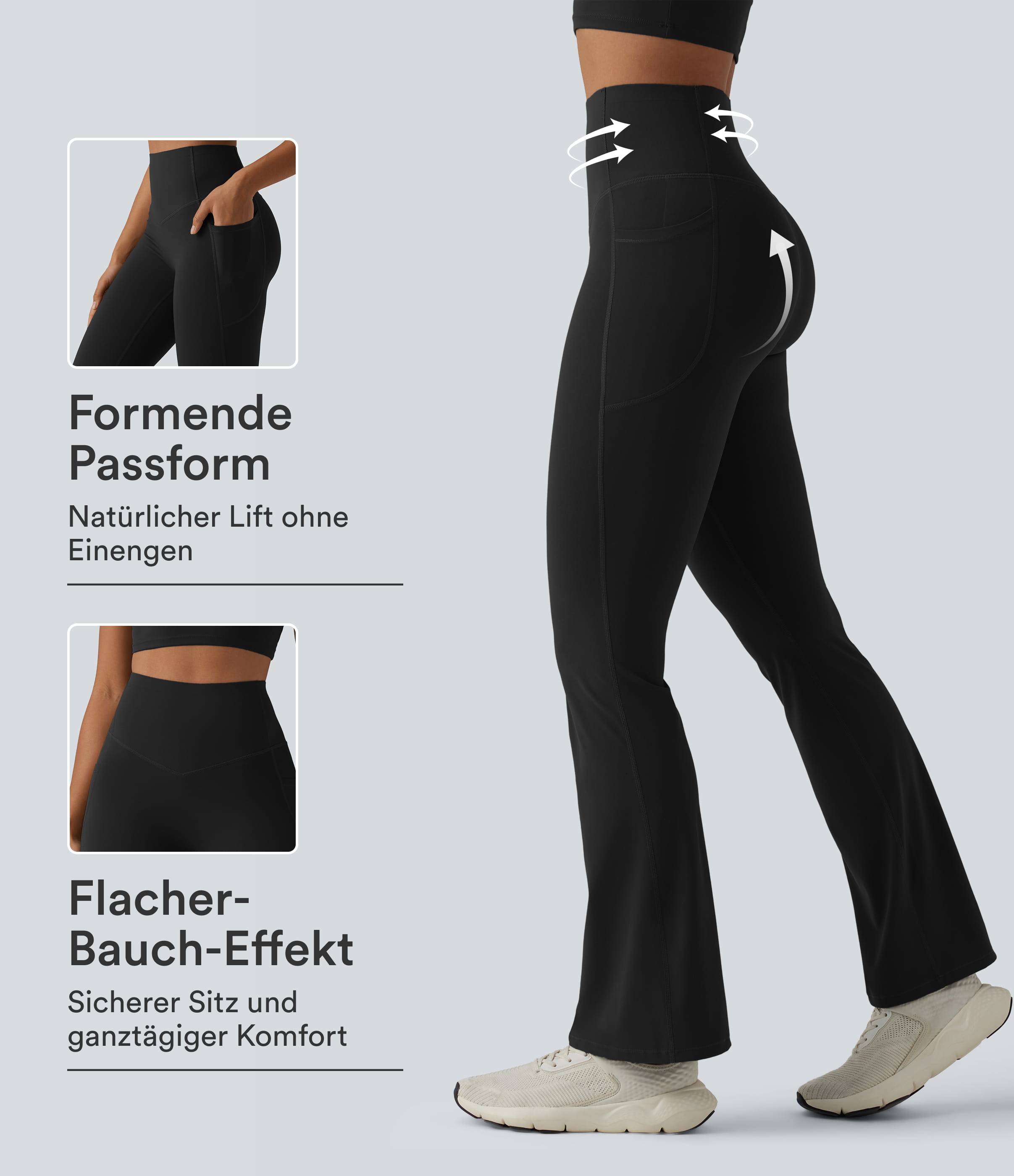 Halara UltraSculpt™ - Formende Yoga-Leggings mit hohem Bund, Seitentaschen, Booty-Scrunch und Bauchkontrolle - Po-Lifting