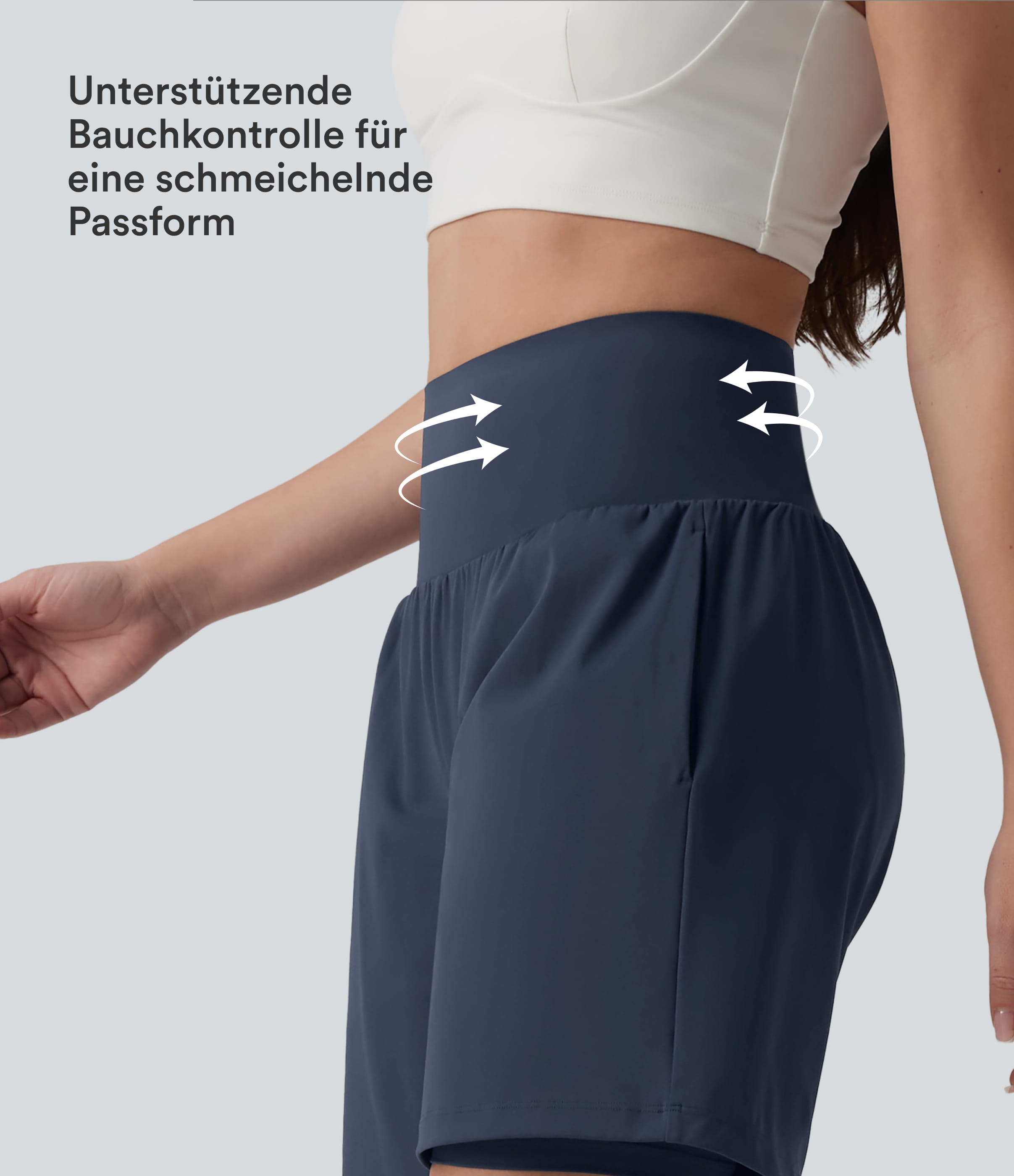 Mood Indigo Softlyzero™ Airy - 2-in-1 Yoga-Shorts mit superhohem Bund, mehreren Taschen, Bauchkontrolle und InstantCool - 17,8 cm / 2