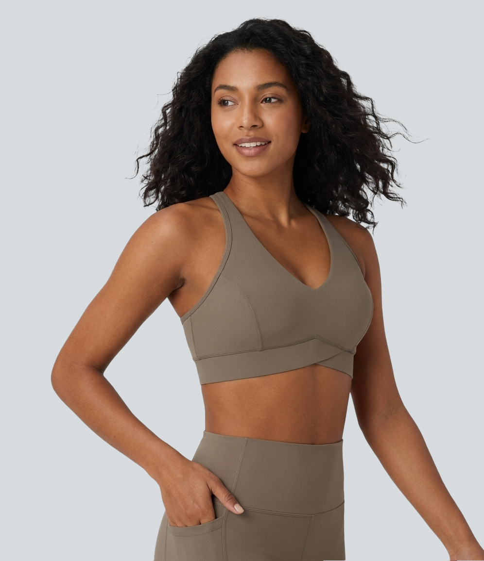Halara UltraSculpt™ Medium Support V Neck Racerback Training Sports Bra