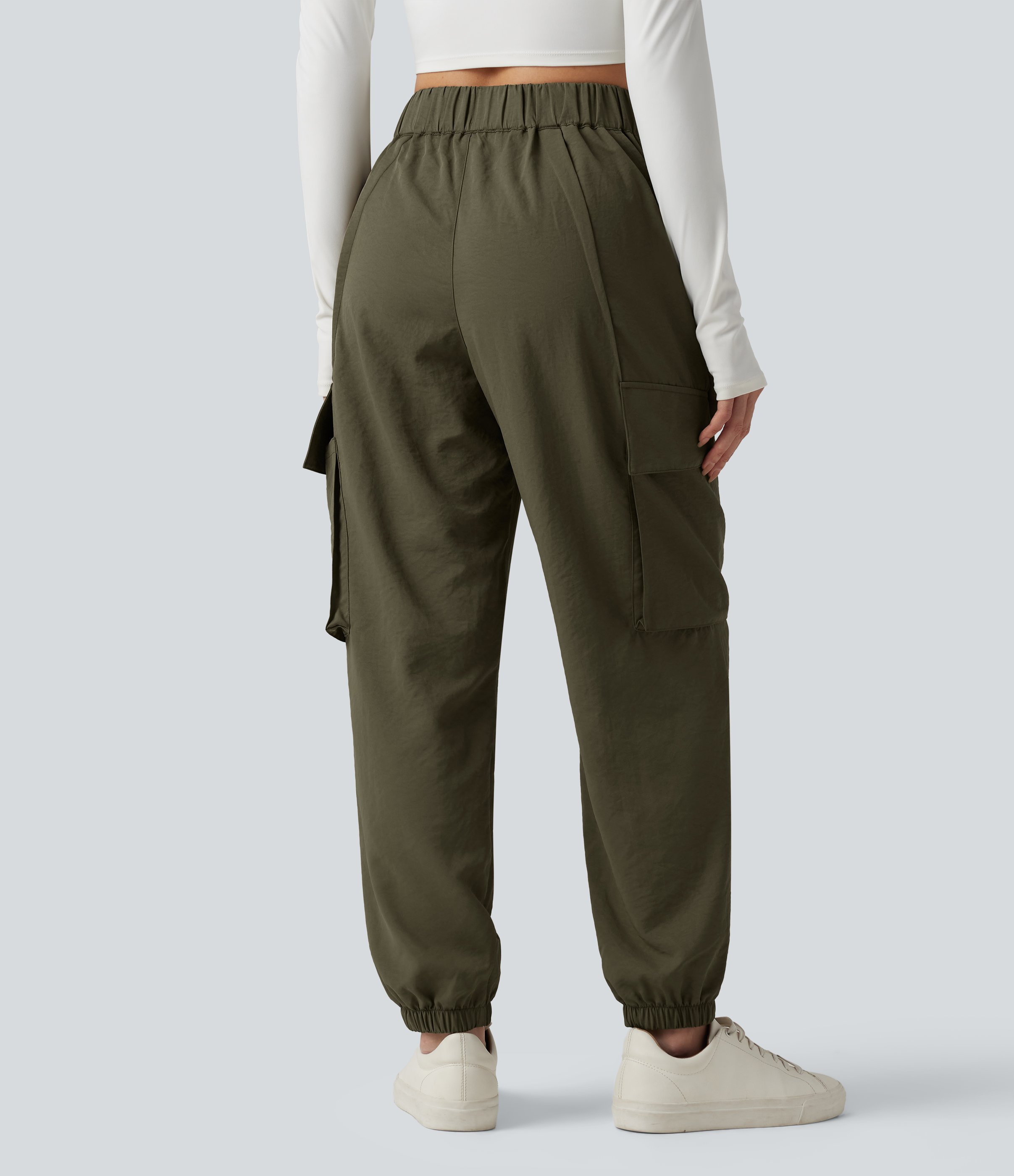 Ivy Green Mid Rise Casual Cargo Joggers with Pockets / 2