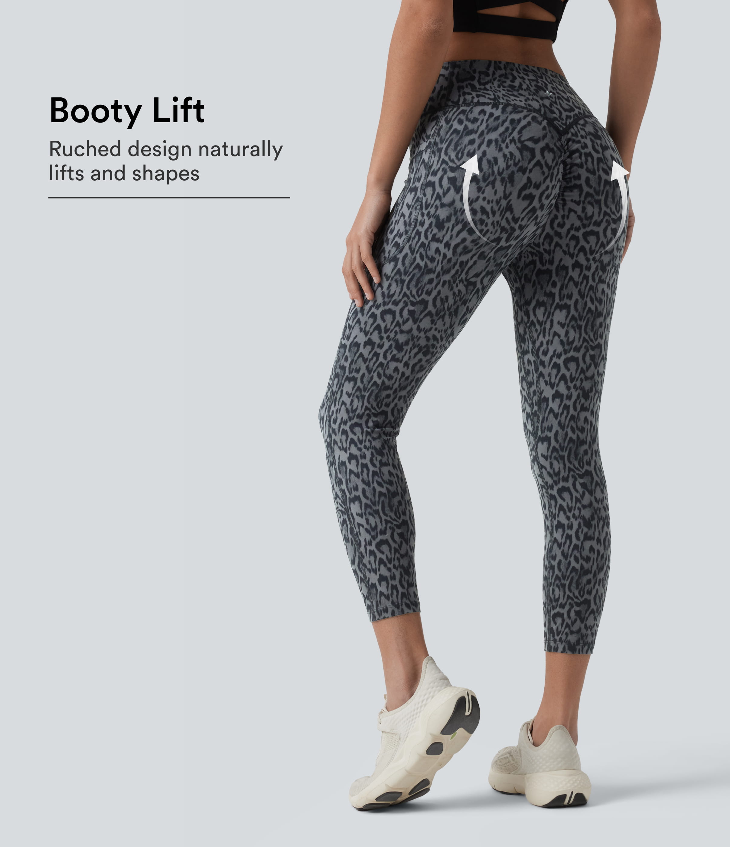 Halara UltraSculpt™ Leopard Print High Waisted Scrunch Butt Lifting Tummy Control Capri Training Leggings with Pockets