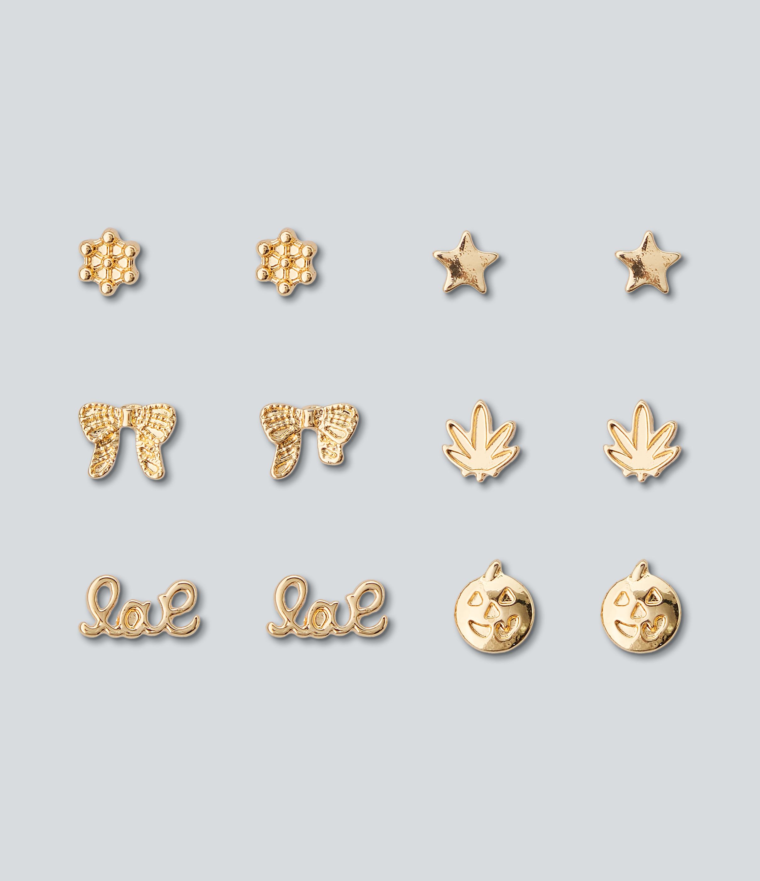 Gold 6 Pairs Earrings Set / 2