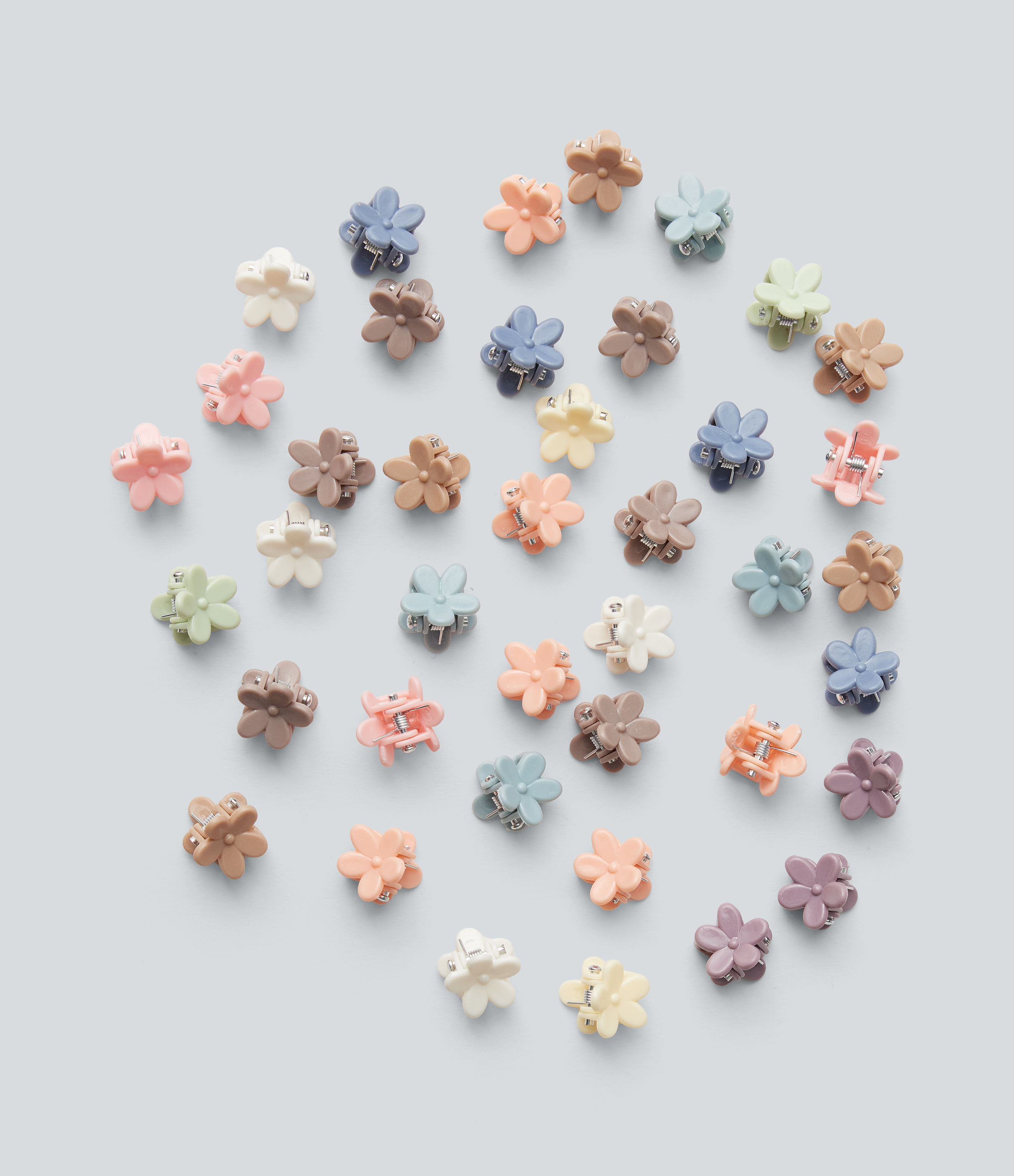 Mini pinces à cheveux fleuries - lot de 40