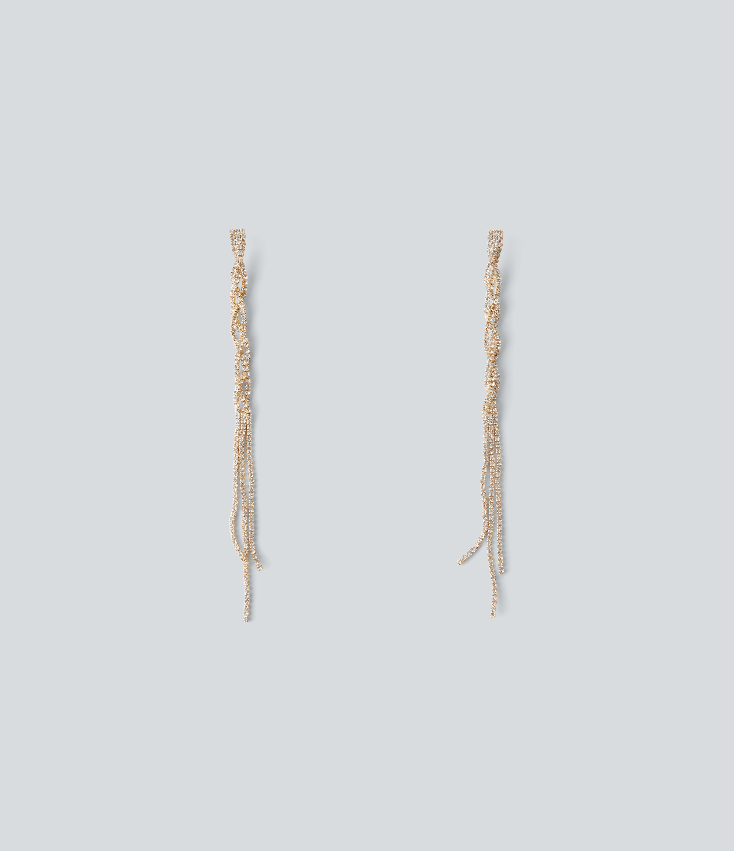 Copper Glass Gemstone Long Earrings