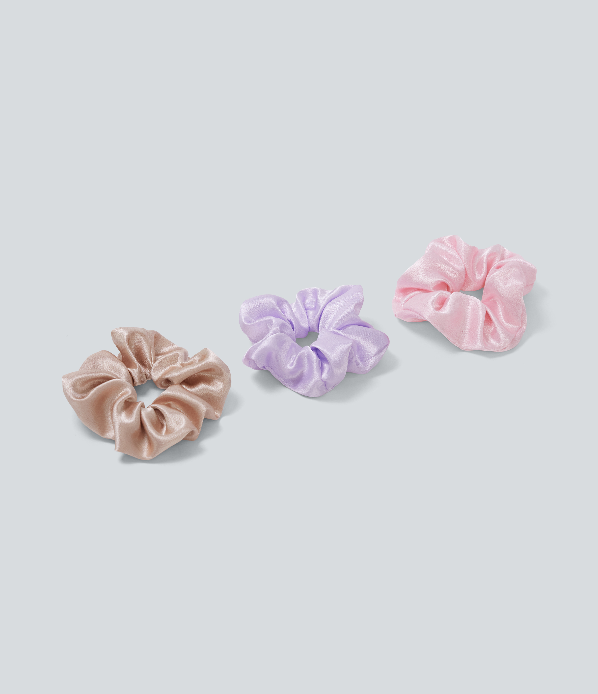 3 Pcs Plain Satin Scrunchies