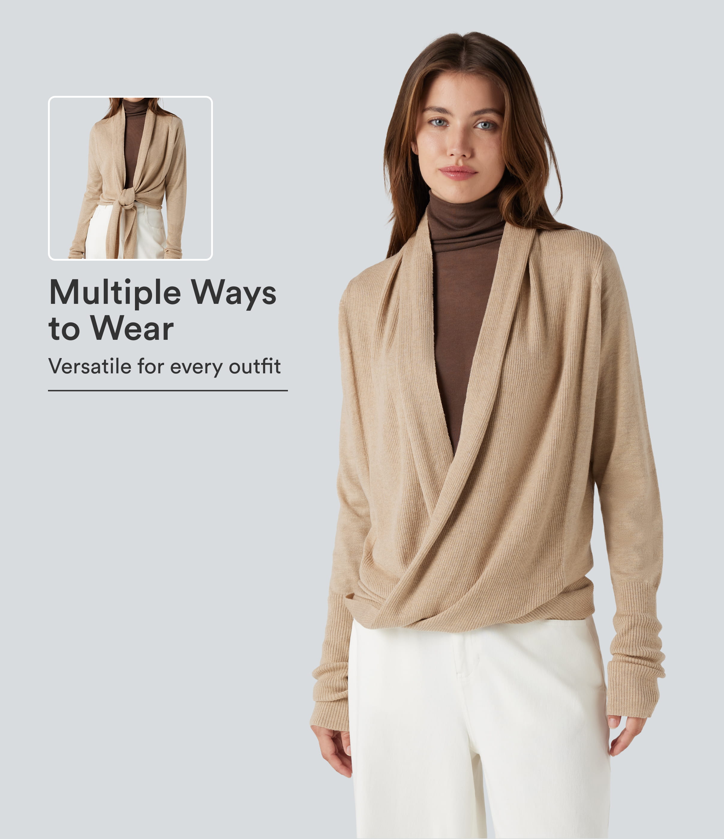 Long Sleeve Wrapped Casual Cardigan