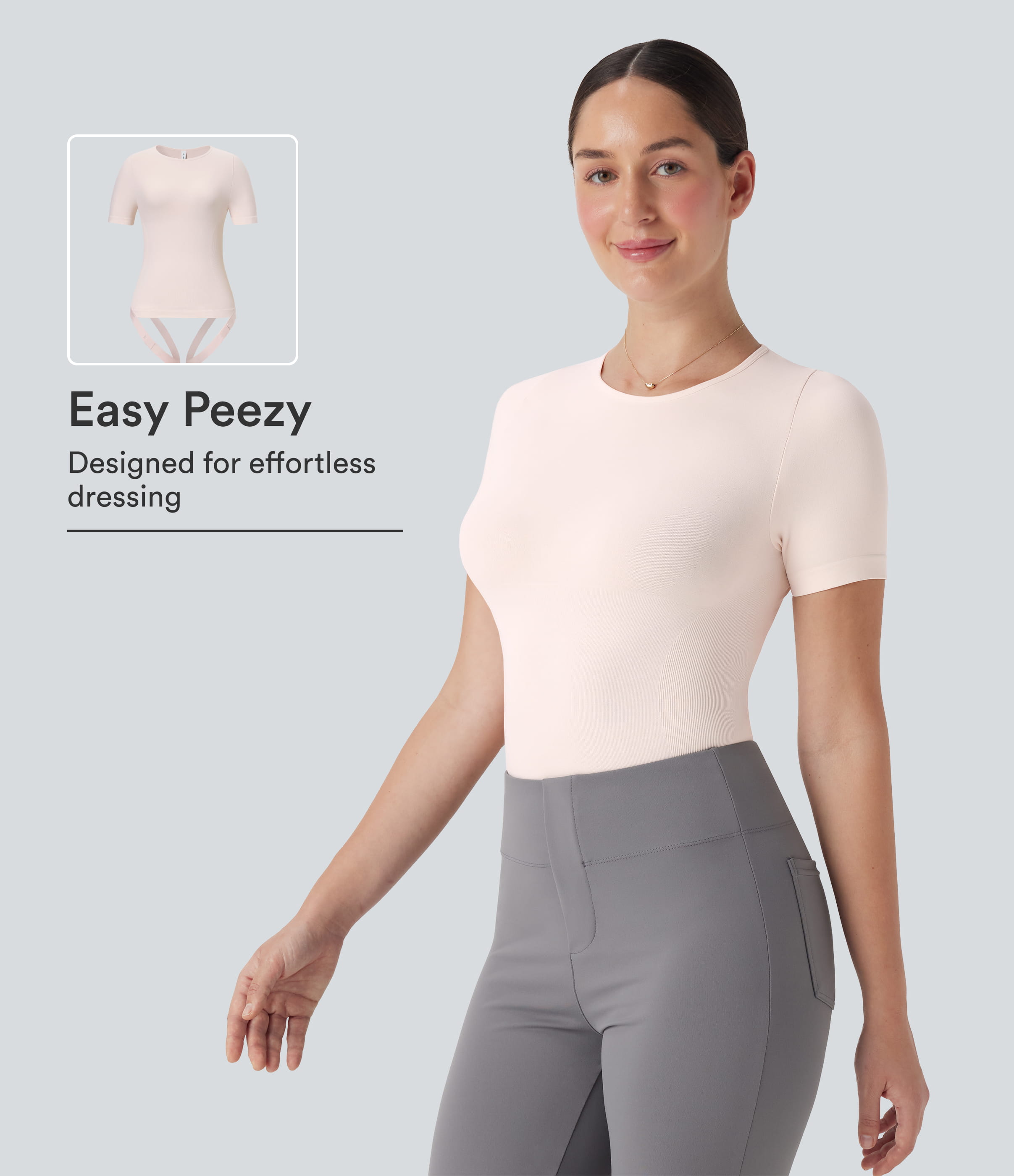 OneForm Seamless Flow Smoothing Adjustable Leg Straps Work Bodysuit-Easy Peezy