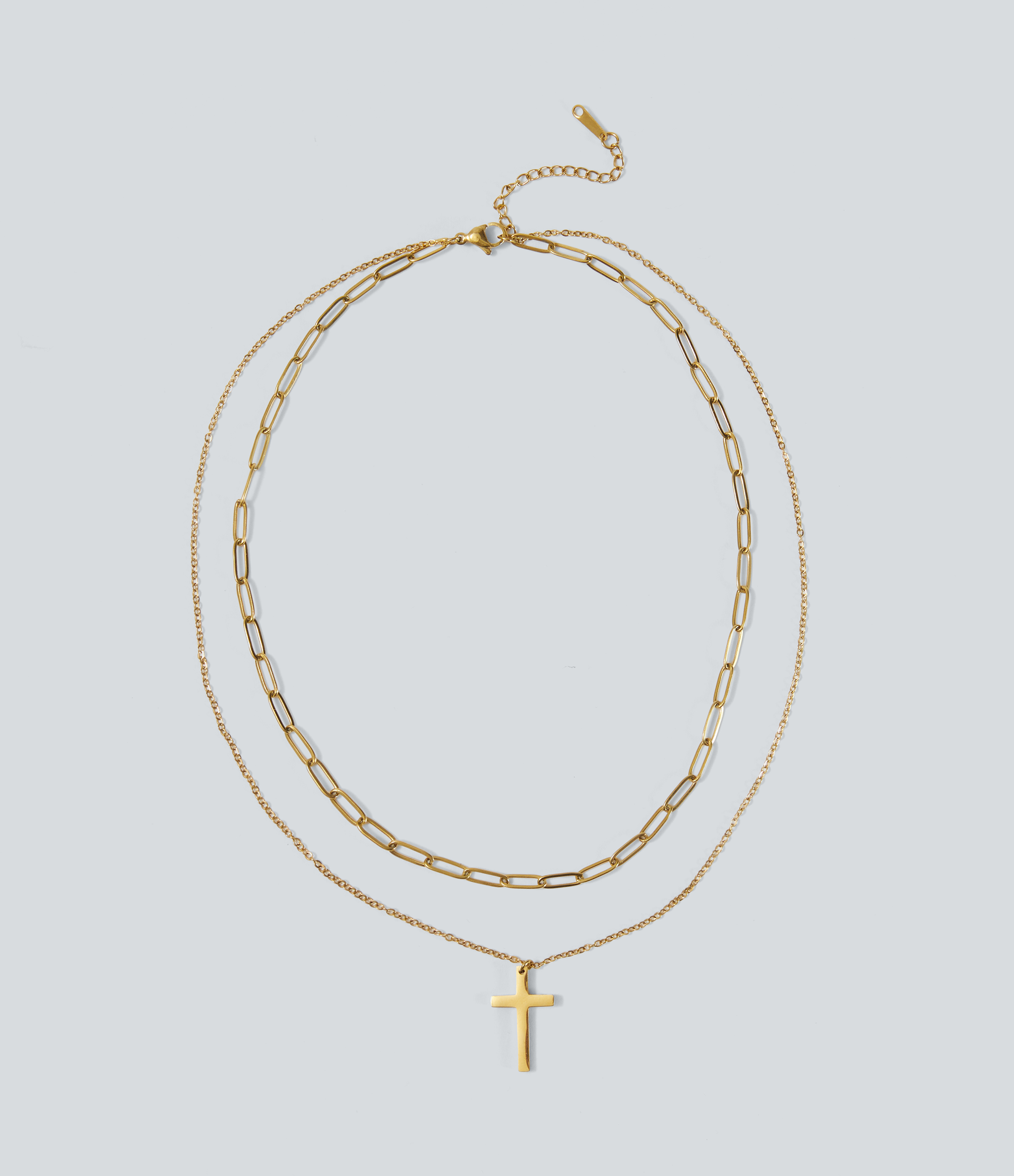 Collier croix en acier inoxydable