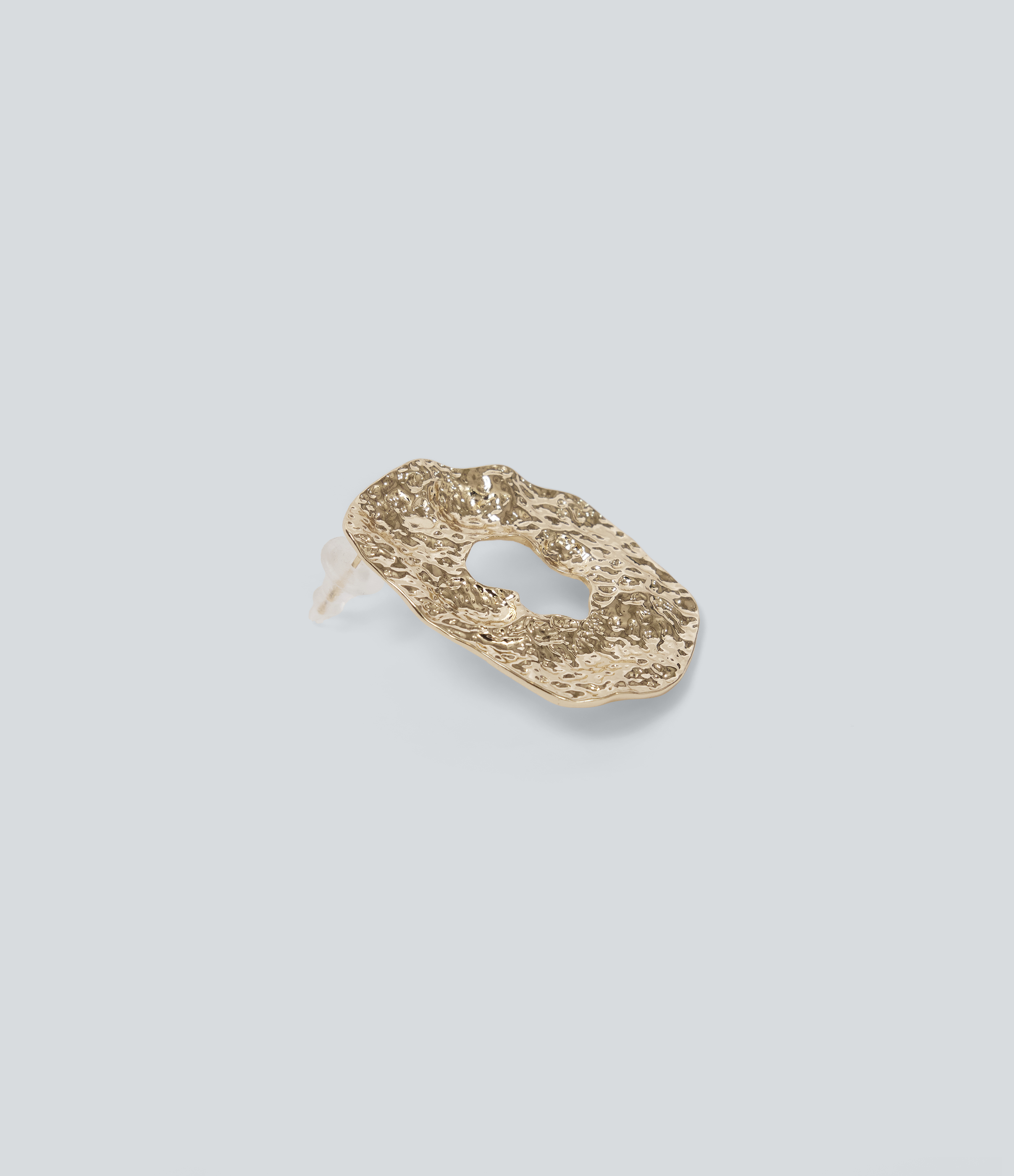 Gold Alloy Hollow Irregular Circle Earrings / 2