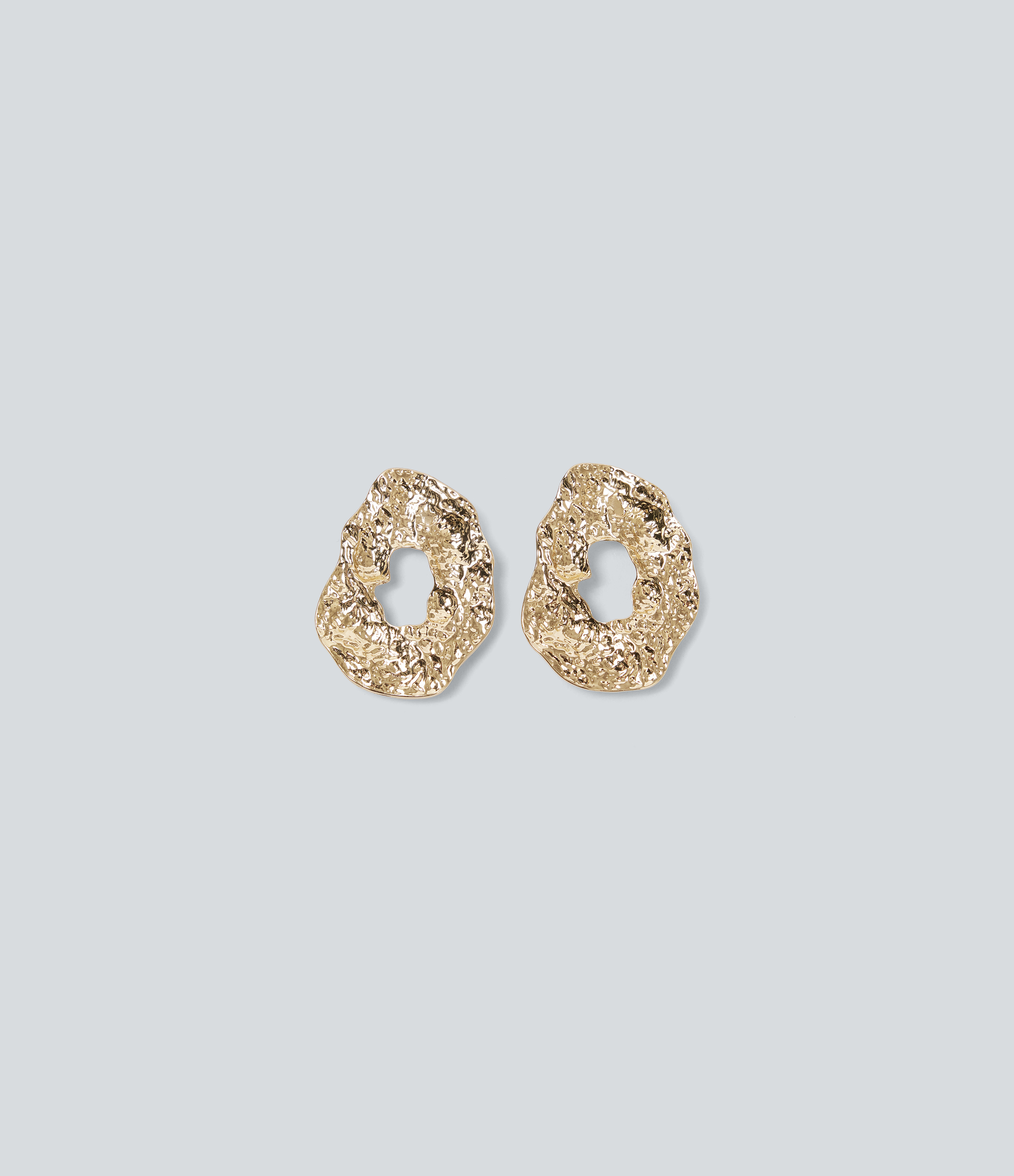 Boucles d'oreilles cercle irrégulier ajouré en alliage