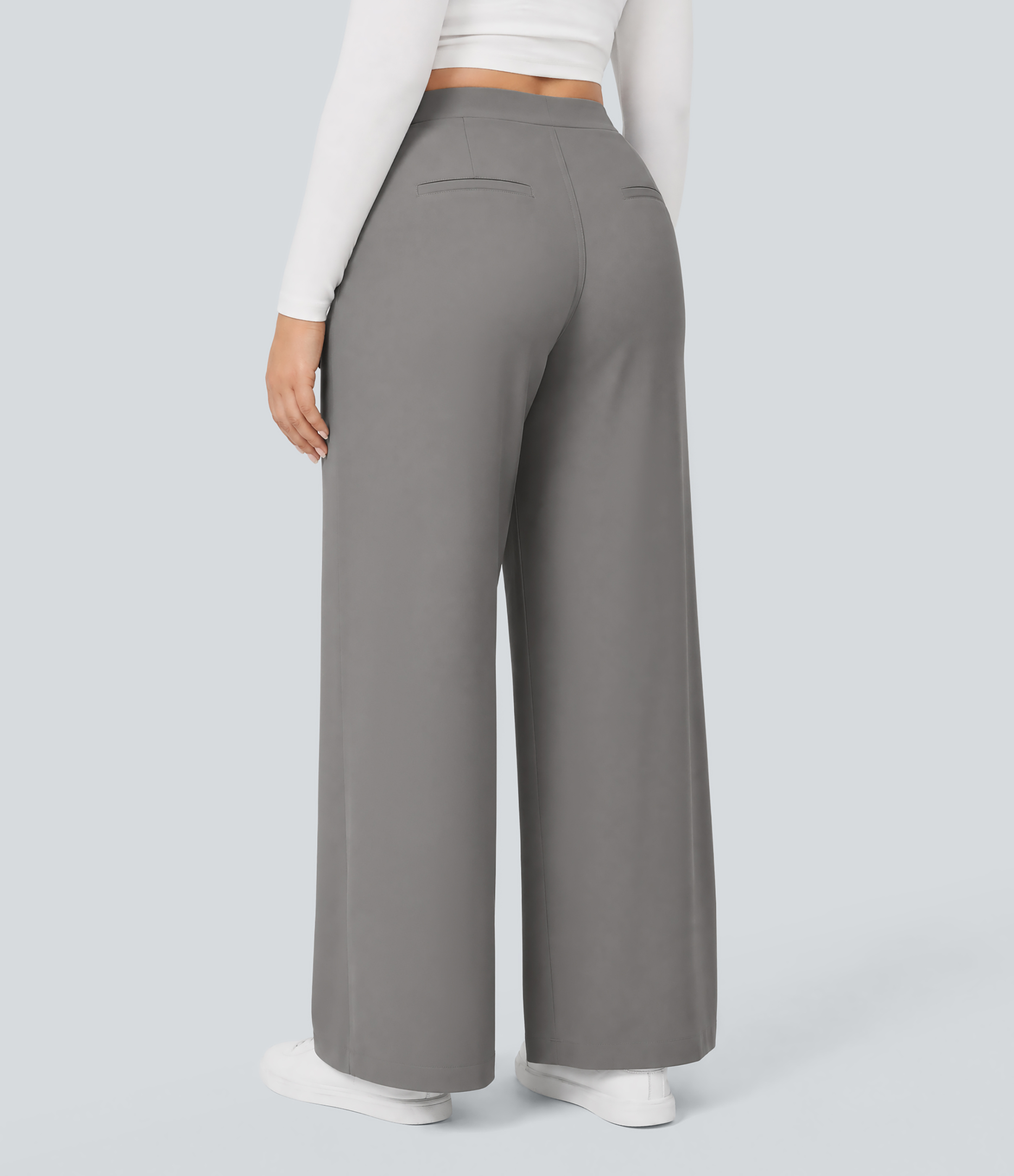 Silent Storm Halara Flex™ DayStretch Pantalones de trabajo de cintura alta con bolsillos y pernera recta para tallas grandes / 2
