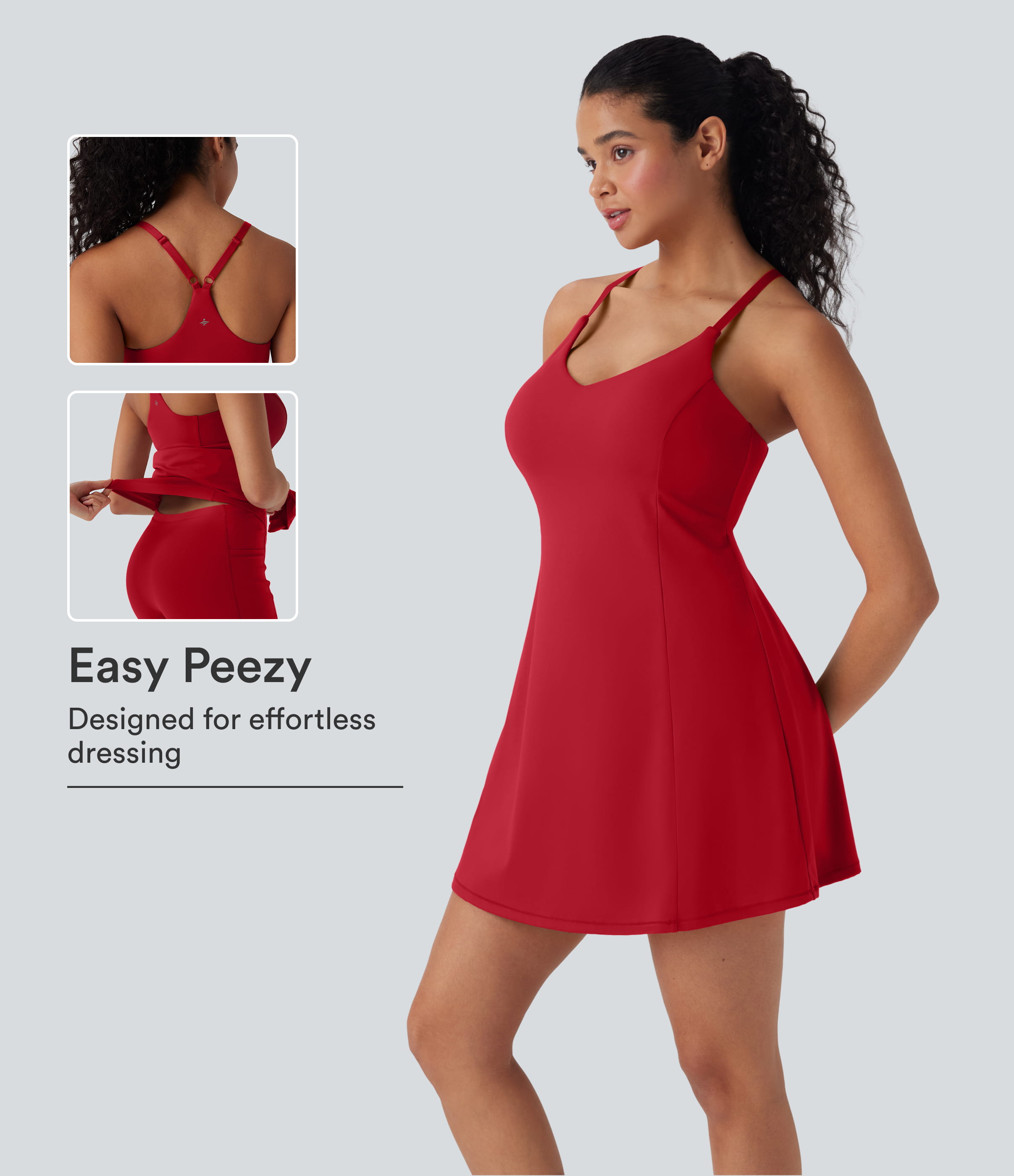 Salsa SoftlyZero™ léger 2-en-1 toucher frais mini robe de danse active avec poches — édition Easy Peezy bonnets D-F / 1