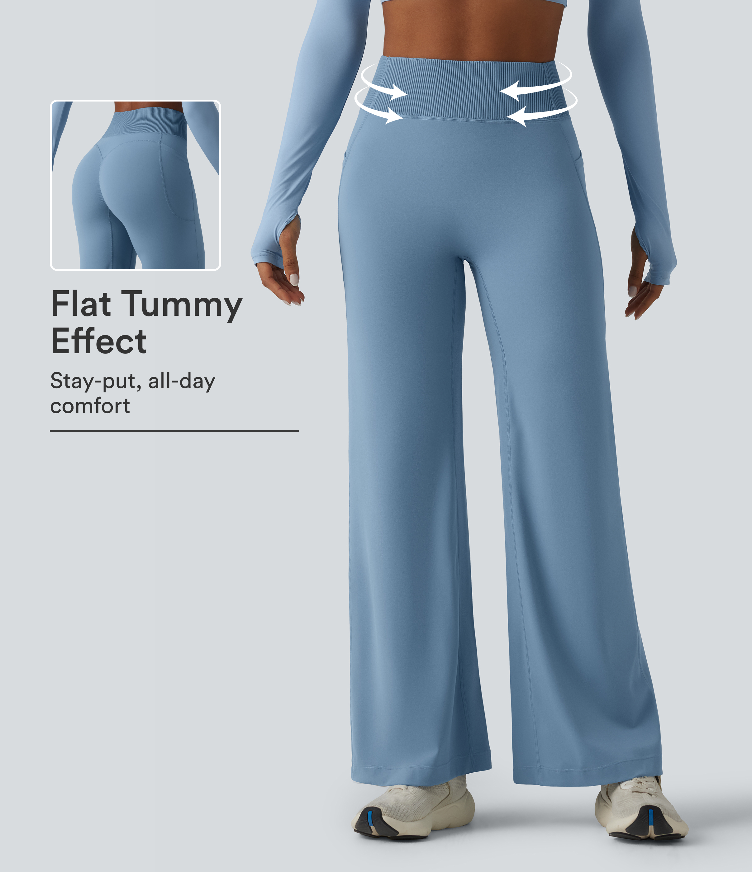 Halara UltraSculpt™ - Yogahose mit hohem Bund, Seitentaschen, Bauchkontrolle, Booty-Scrunch und geradem Bein