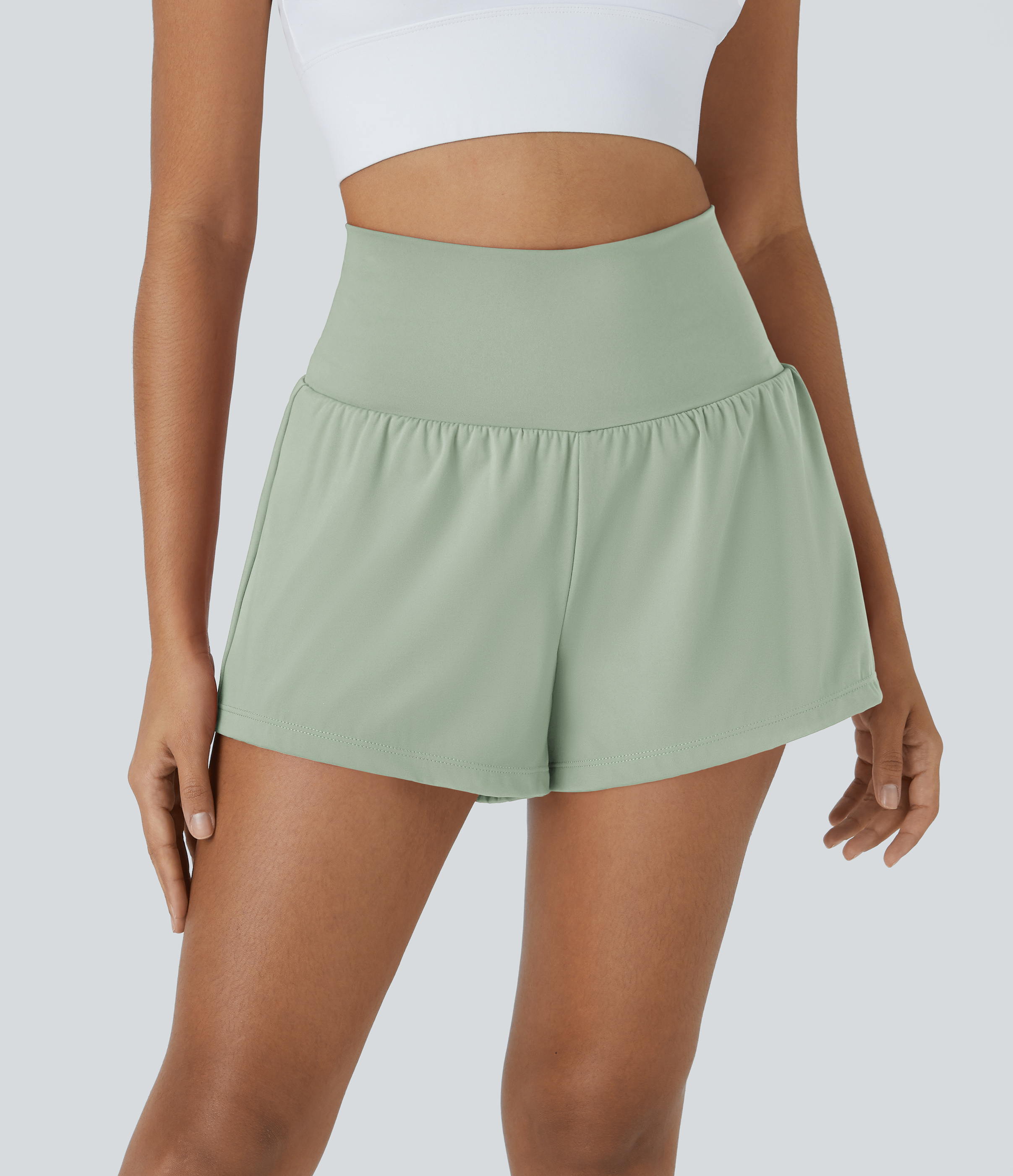 SoftlyZero™ Airy Super High Waisted 2-in-1 Cool Touch Yoga Shorts with Pockets
