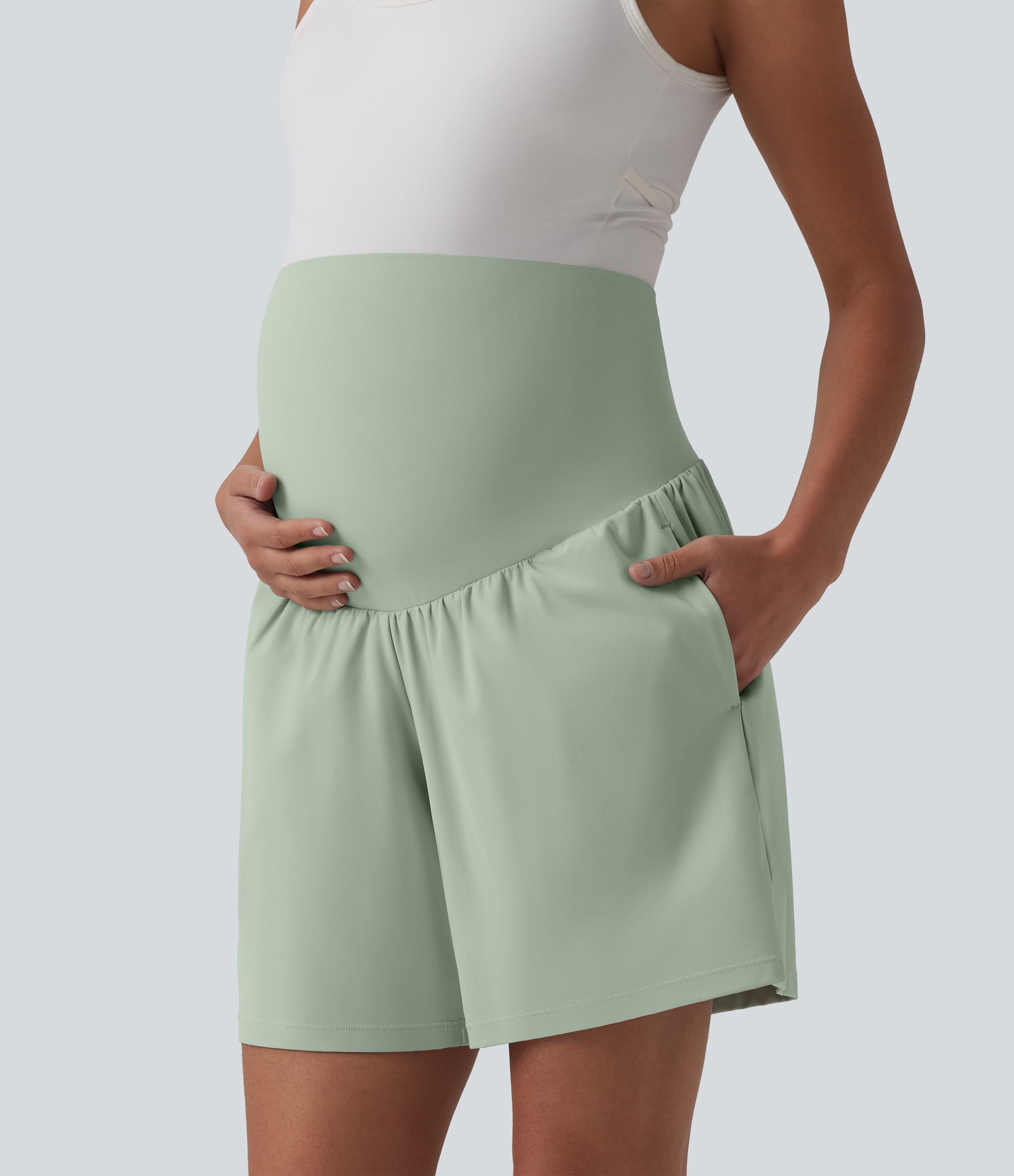 Softlyzero™ Luftige, extra hoch geschnittene 2-in-1 Cool-Touch Yoga-Umstands-Shorts 7'' mit Taschen