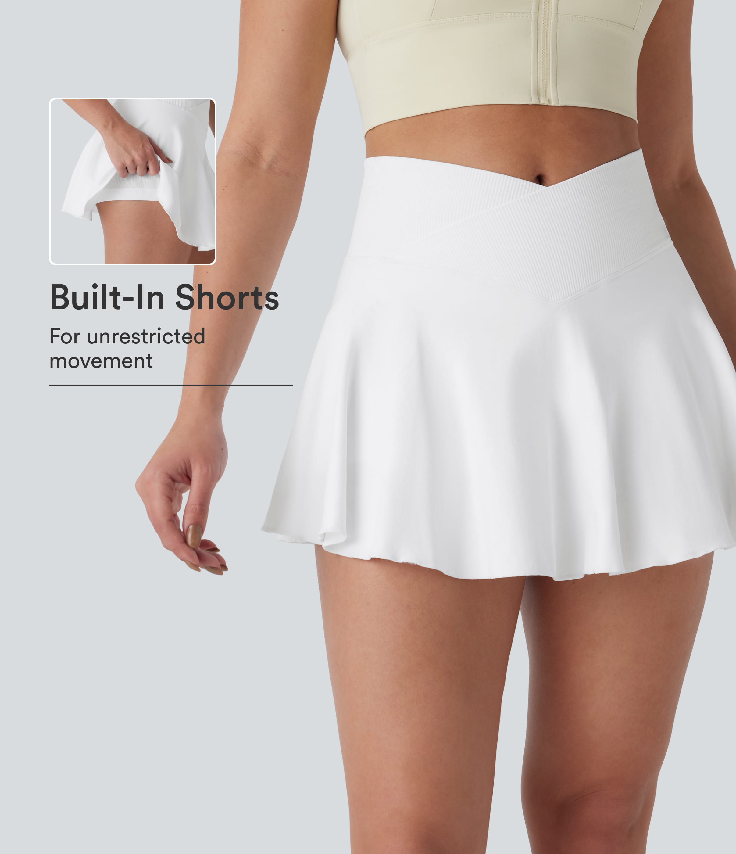 OneForm Seamless Flow Crossover High Waisted 2-in-1 Mini Yoga Skirt