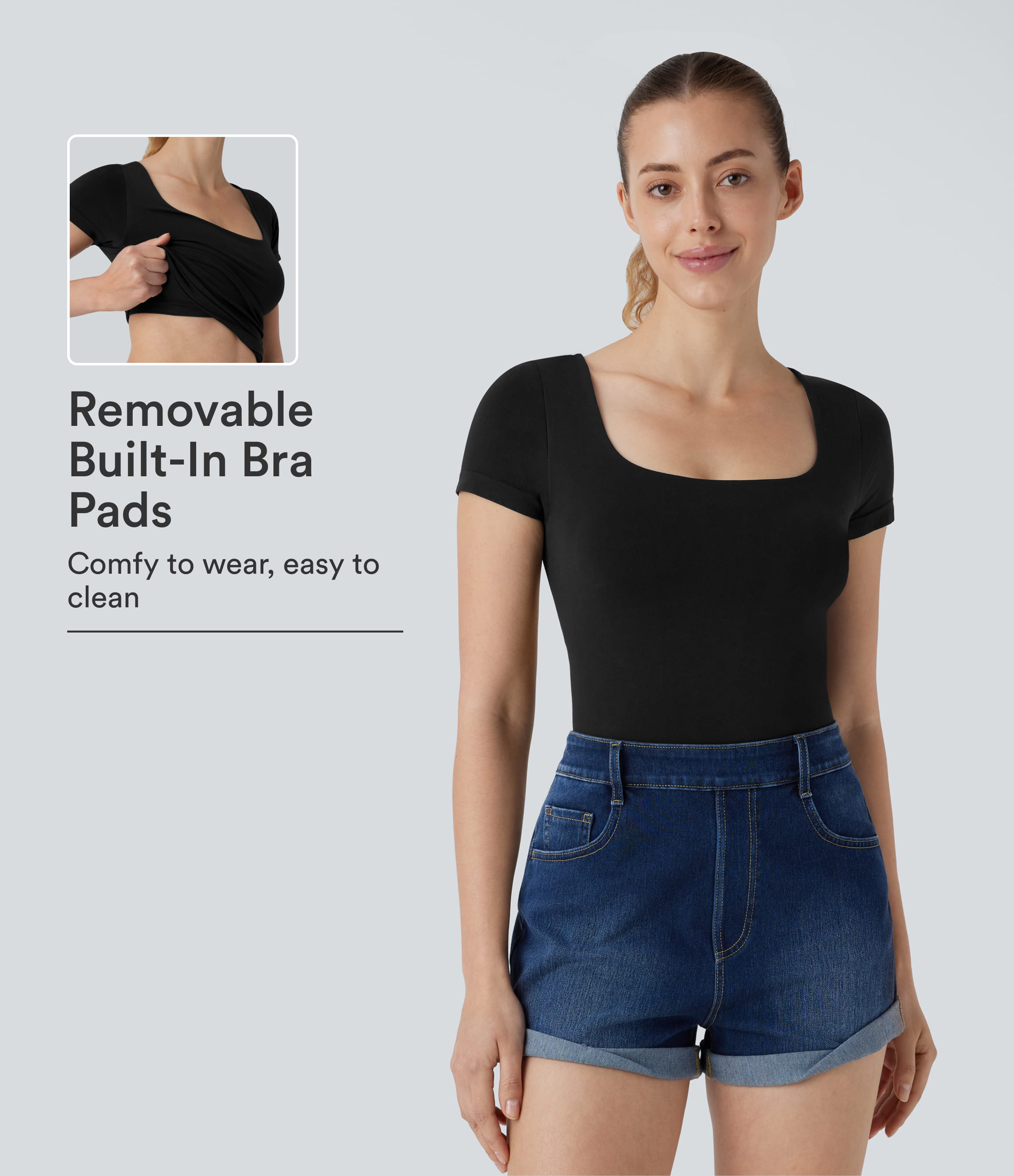 OneForm Seamless Flow U Neck 2-in-1 Skinny Lounge Top