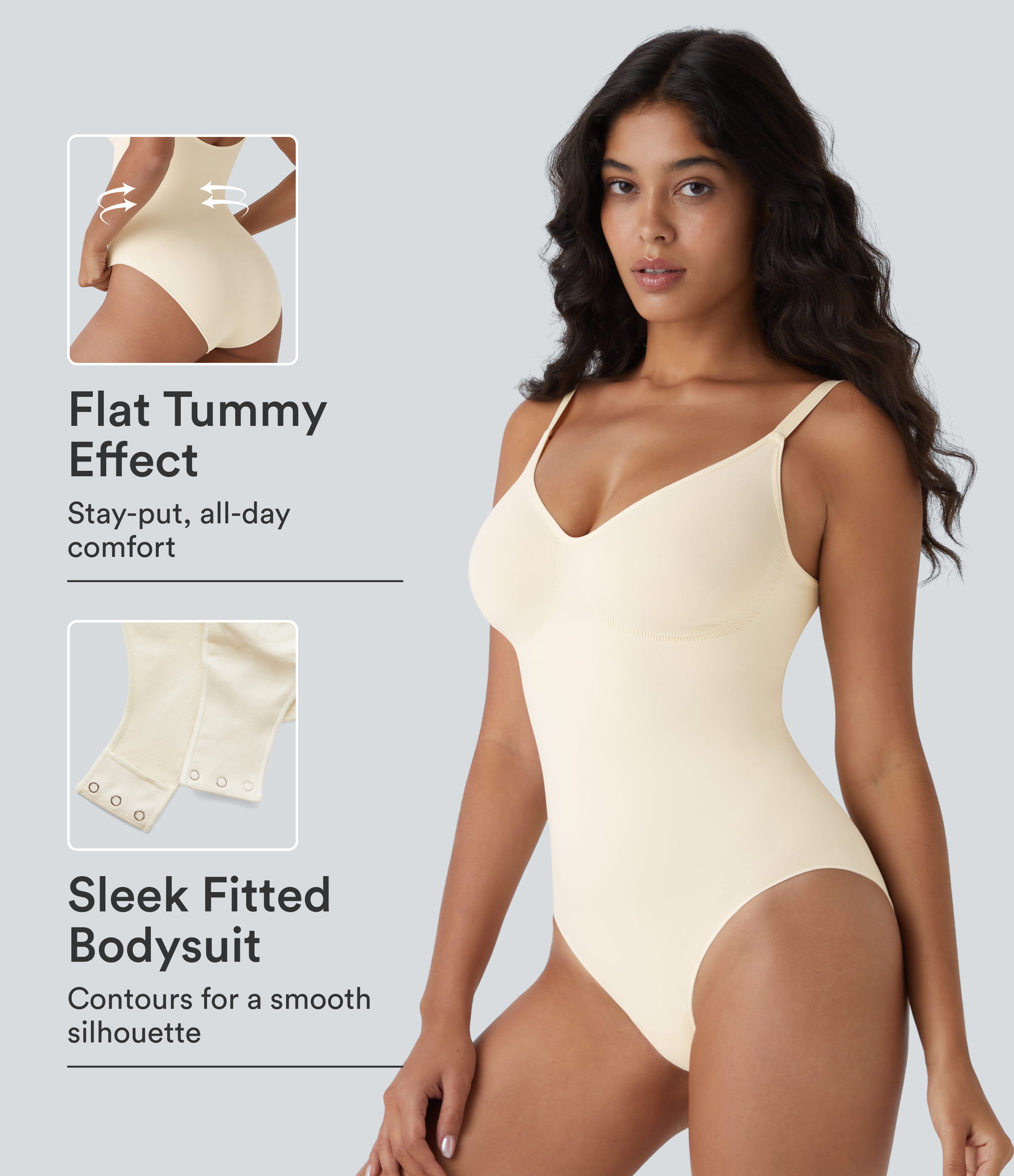 Vanilla Ice OneForm Seamless Flow Tummy Control Snap Closure Lounge Sculpting Shapewear Bodysuit / 1