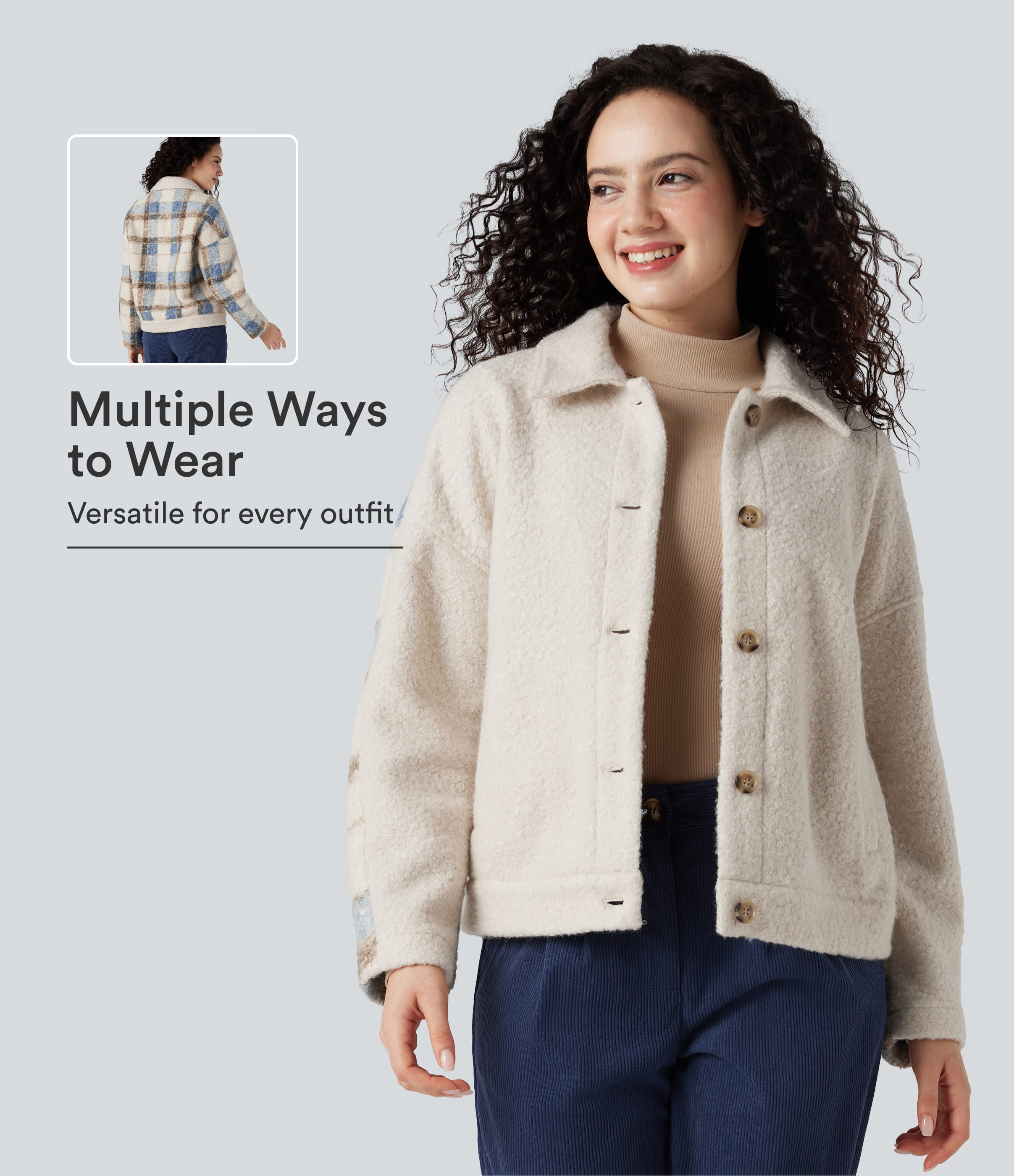 Lapel Long Sleeve Casual Sherpa Jacket