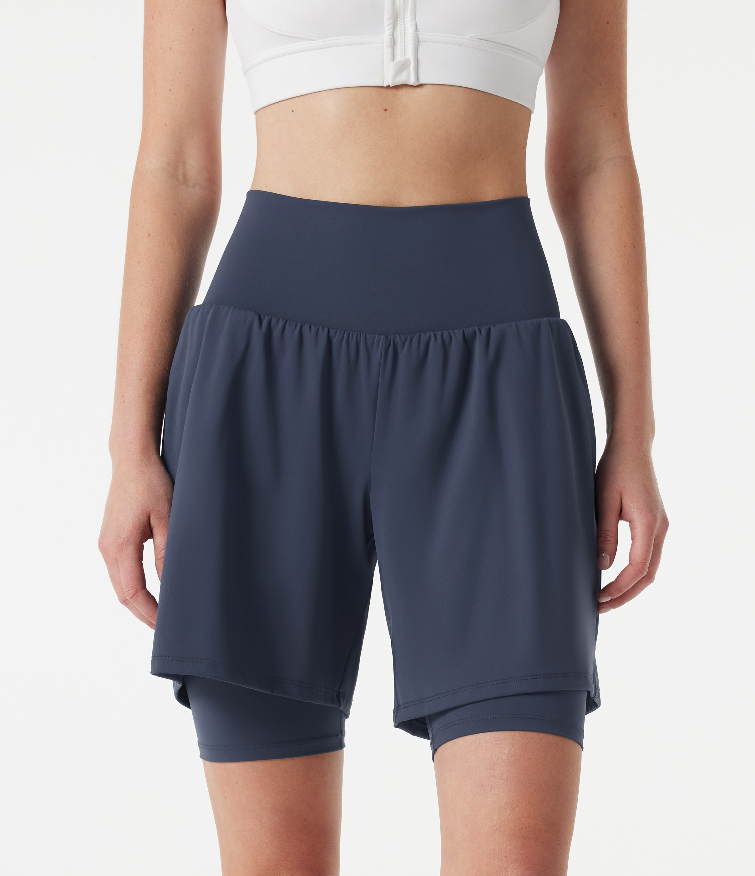 SoftlyZero™ Airy Super High Waisted 2-in-1 InstantCool Yoga Shorts 9'' with Pockets