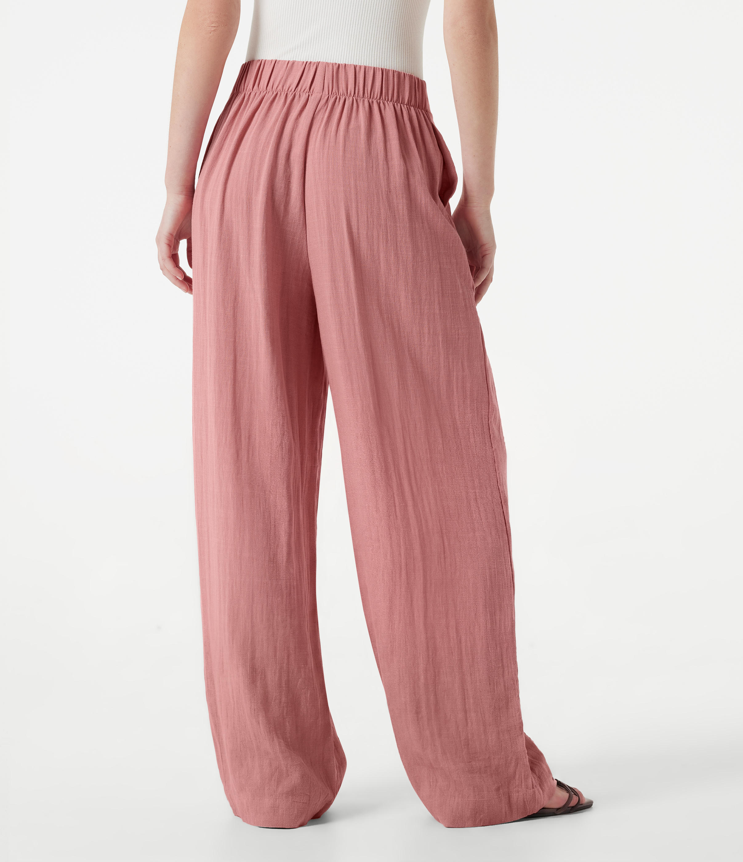 Rosette Pantalones holgados de tiro medio con efecto lino y bolsillos / 2