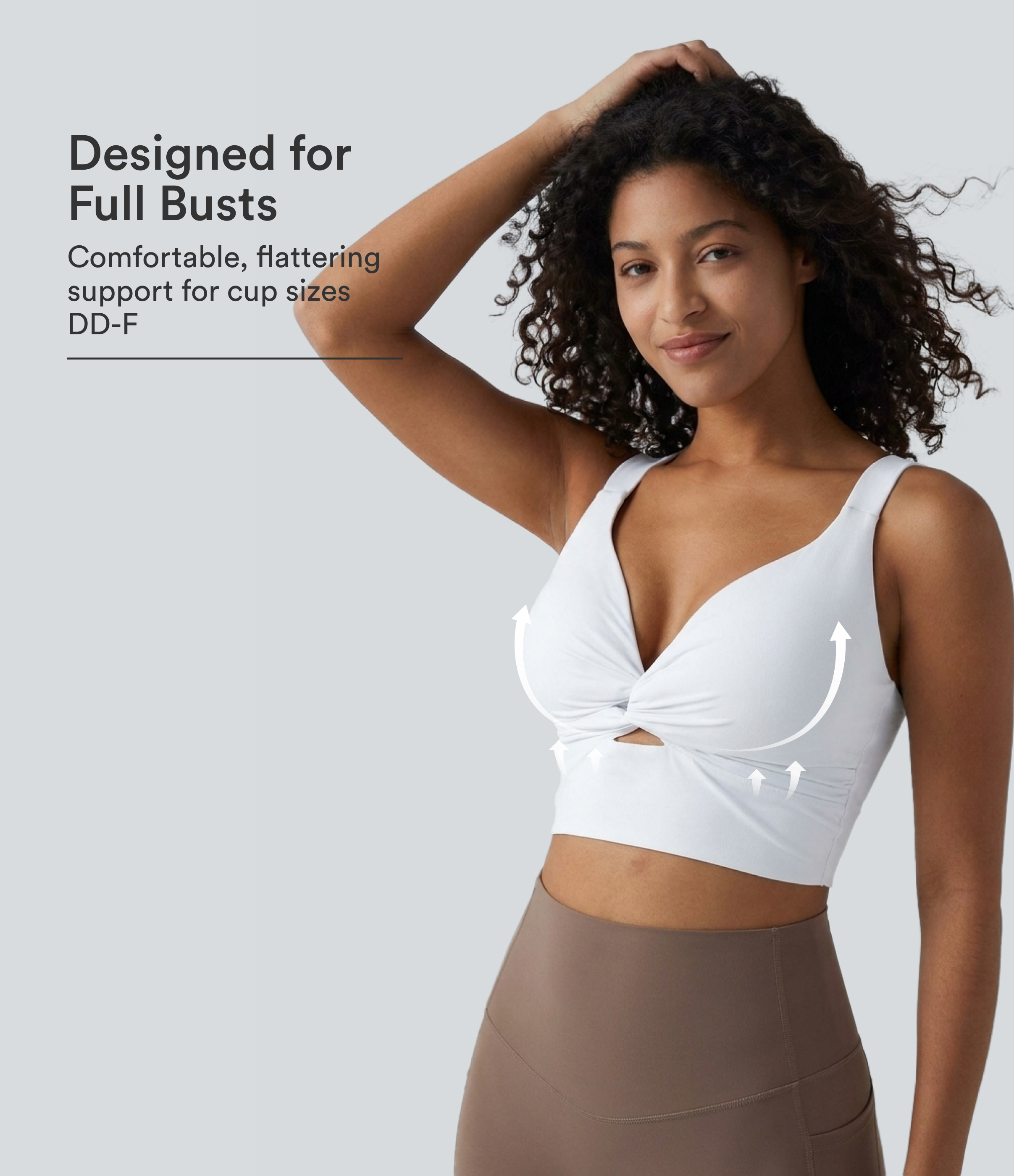 Halara UltraSculpt™ brassière de yoga push-up à maintien léger — bonnets D/DD/DDD/F