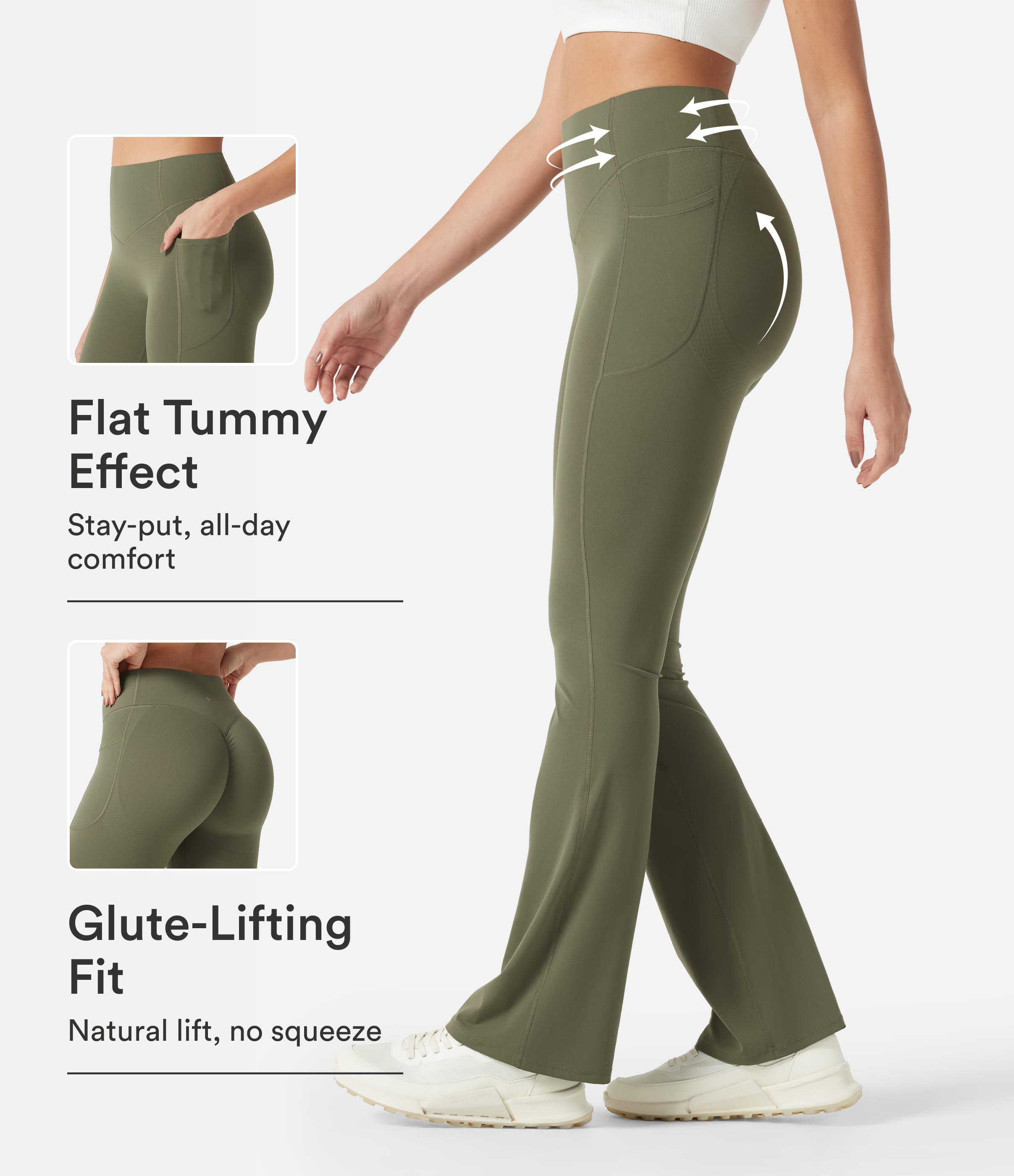 Halara UltraSculpt™ High Waisted Scrunch Butt Lifting Tummy Control Pocket Shaping Yoga Bootcut Leggings