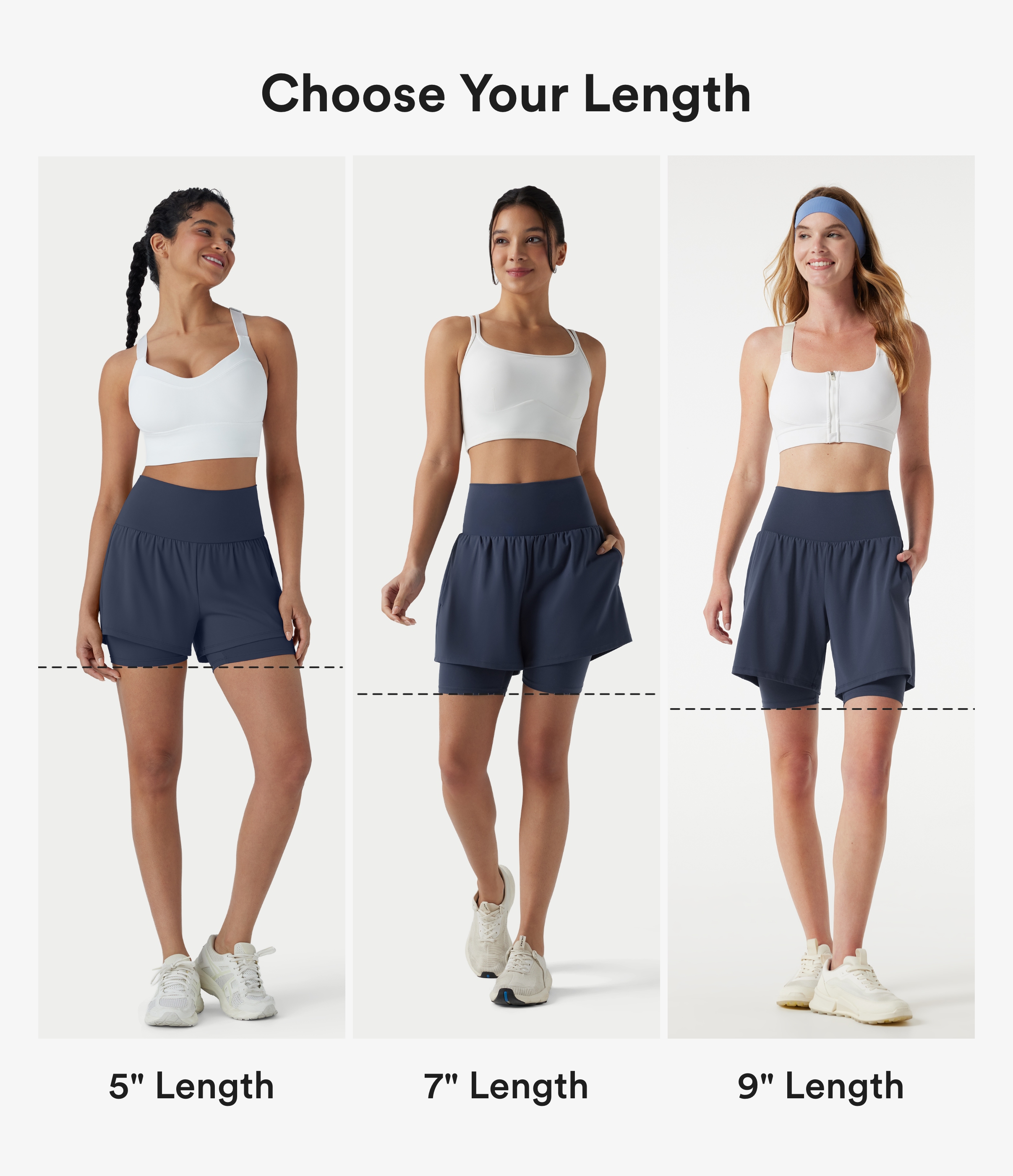 Mood Indigo SoftlyZero™ Airy Luchtige 2-in-1 yogashorts met super hoge taille, koel aanvoelend, 9'' met zakken / 2