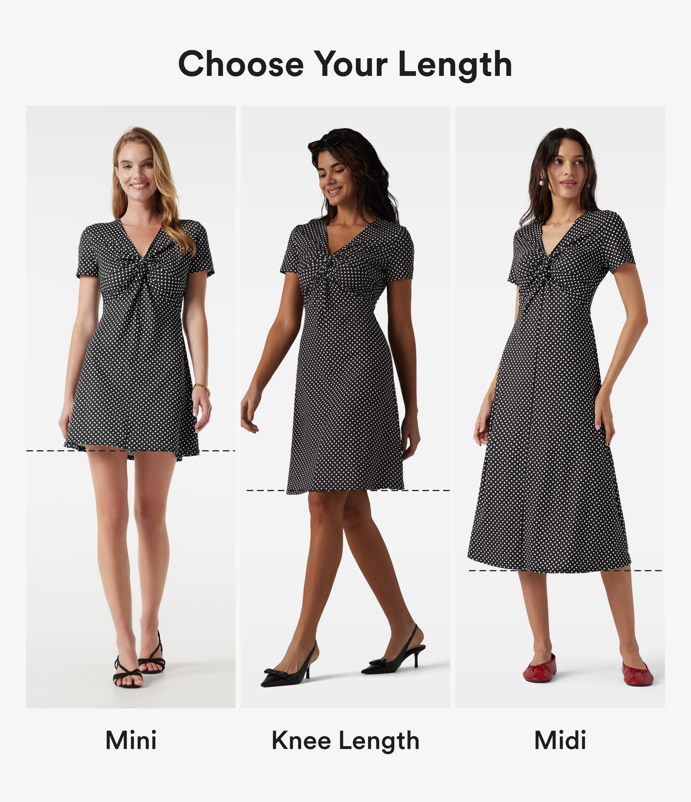 Midnight Dots V Neck Short Sleeve Polka Dot Mini Casual Dress / 2