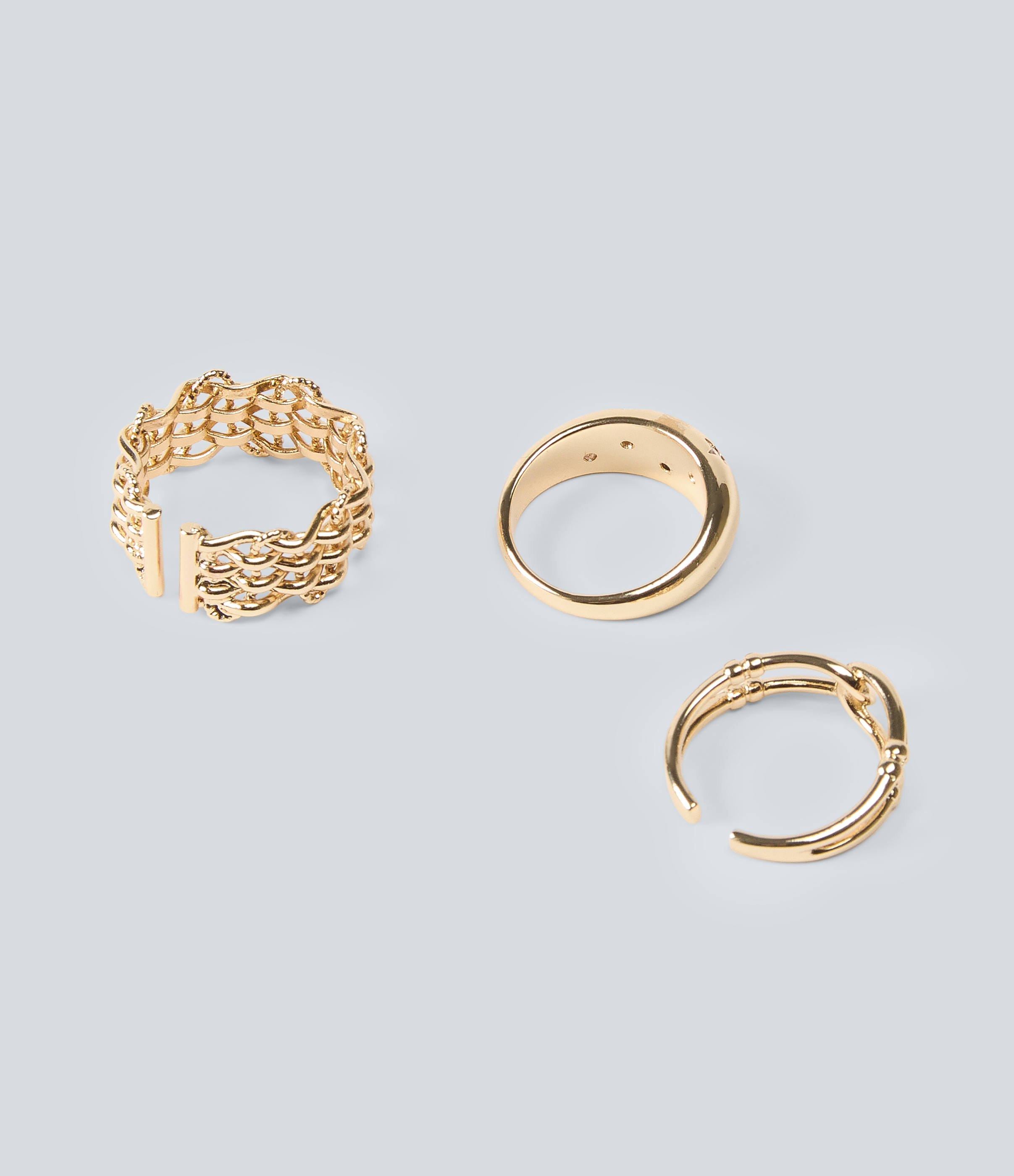 Gold 3 Pcs Rings Set / 2