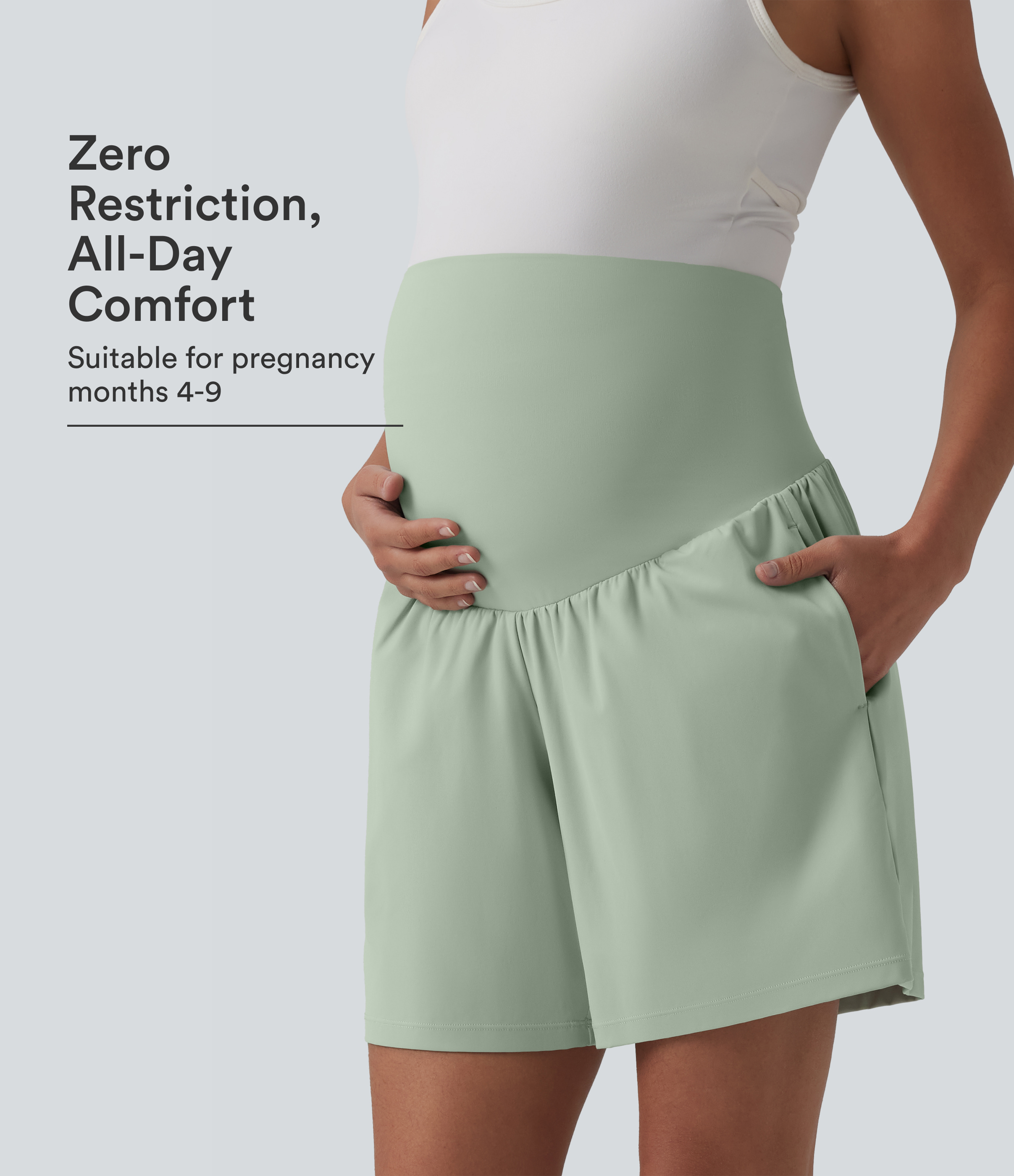 Softlyzero™ Airy Super High Waisted 2-in-1 Cool Touch Yoga Maternity Shorts 7'' with Pockets