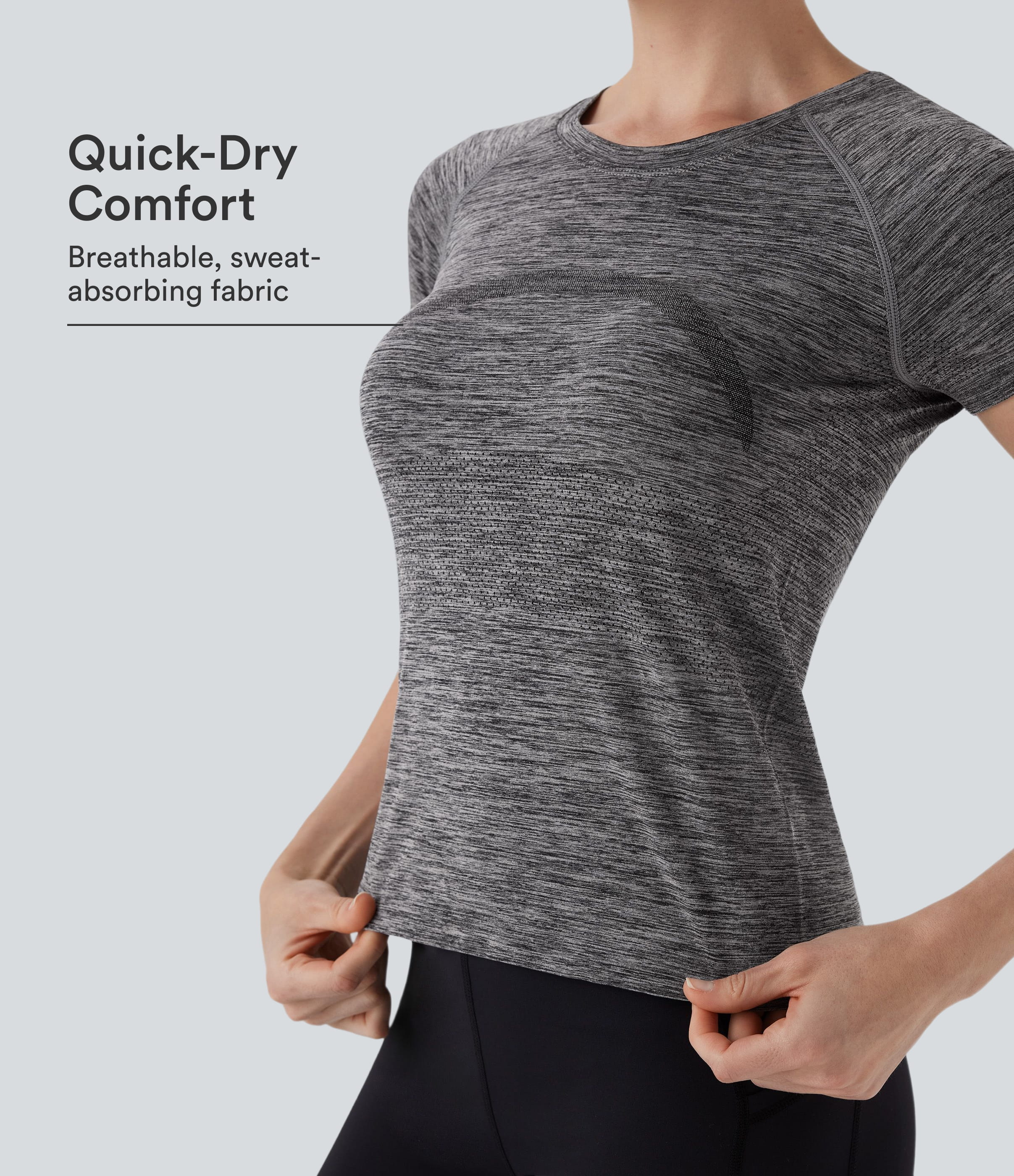 Black OneForm Seamless Flow Short Sleeve Cut Out Quick Dry Hiking Sports Top / 1