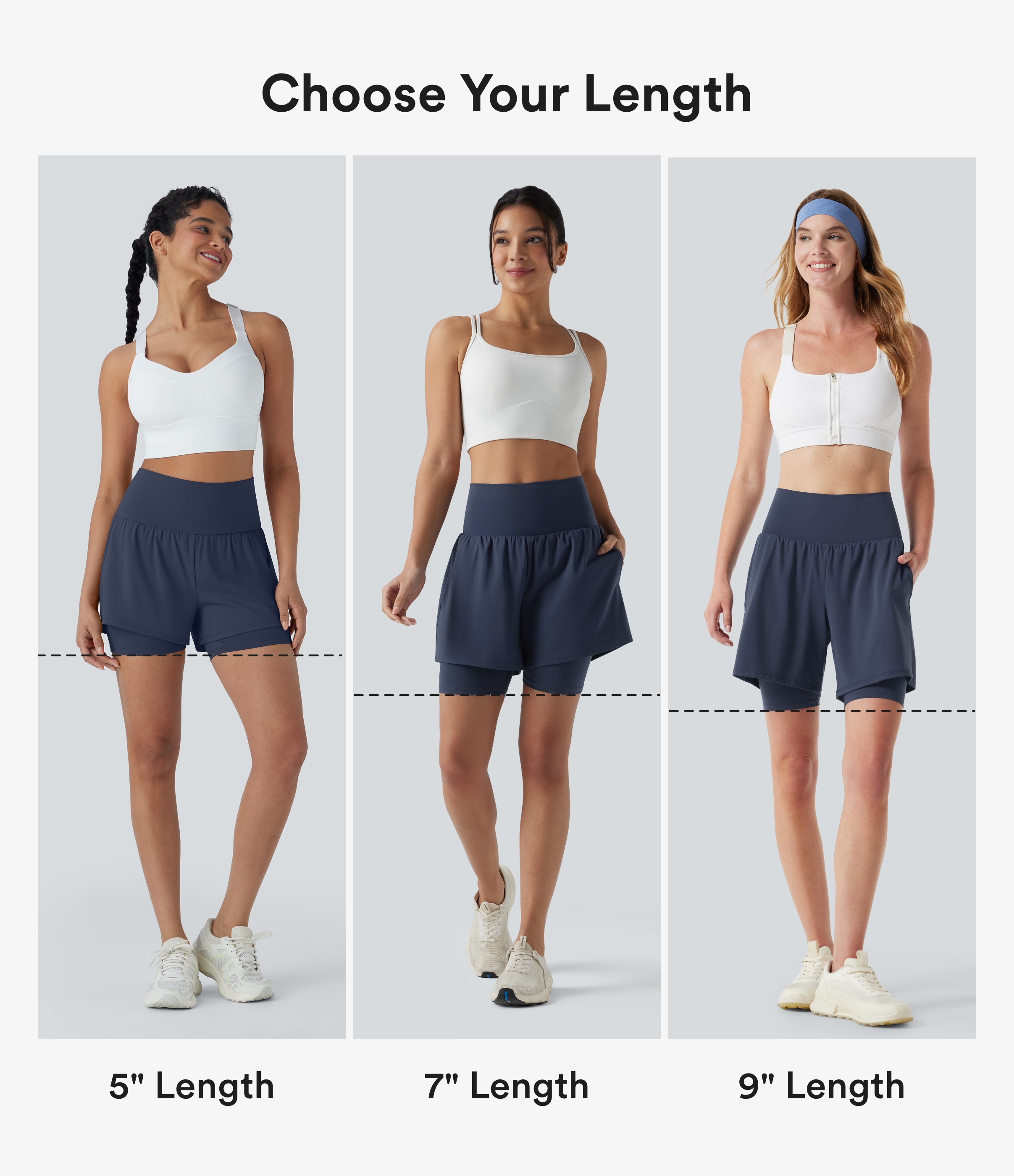 Mood Indigo SoftlyZero™ Airy shorts de yoga 2 en 1 InstantCool de cintura súper alta 5'' con bolsillos / 2