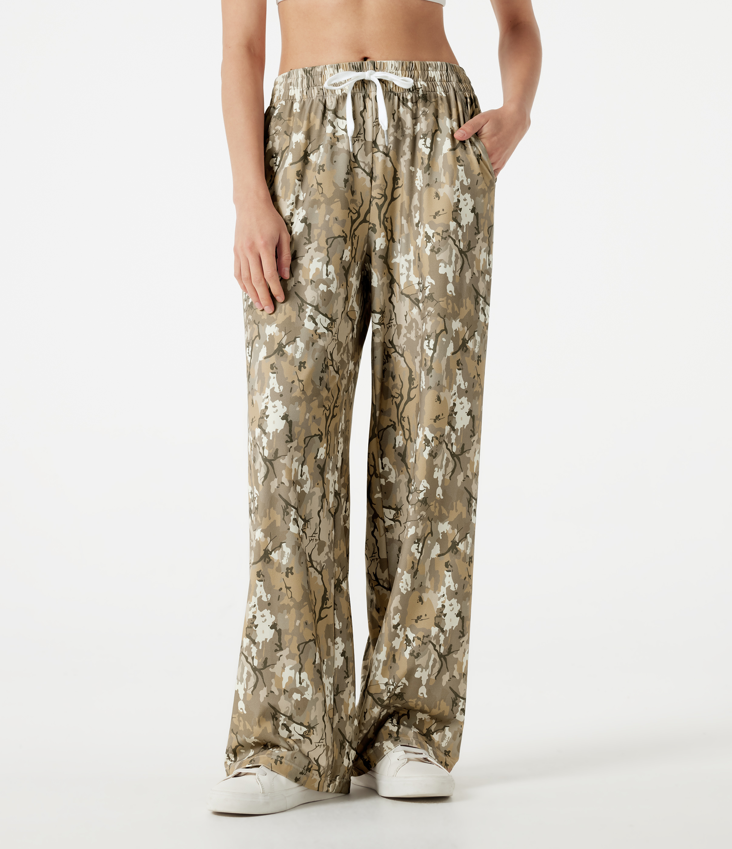 Halara UltraSculpt™ Camo Print Mid Rise Drawstring Running Baggy Pants with Pockets