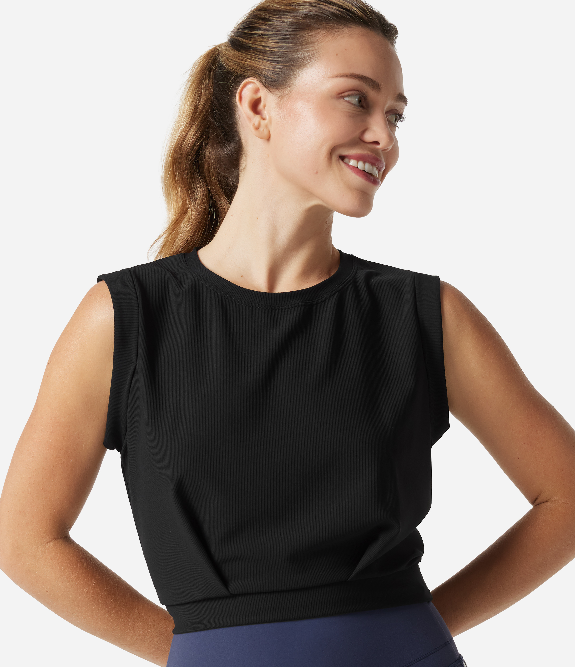 Camiseta sin mangas Patitoff™ resistente al pelo de mascota con cuello redondo