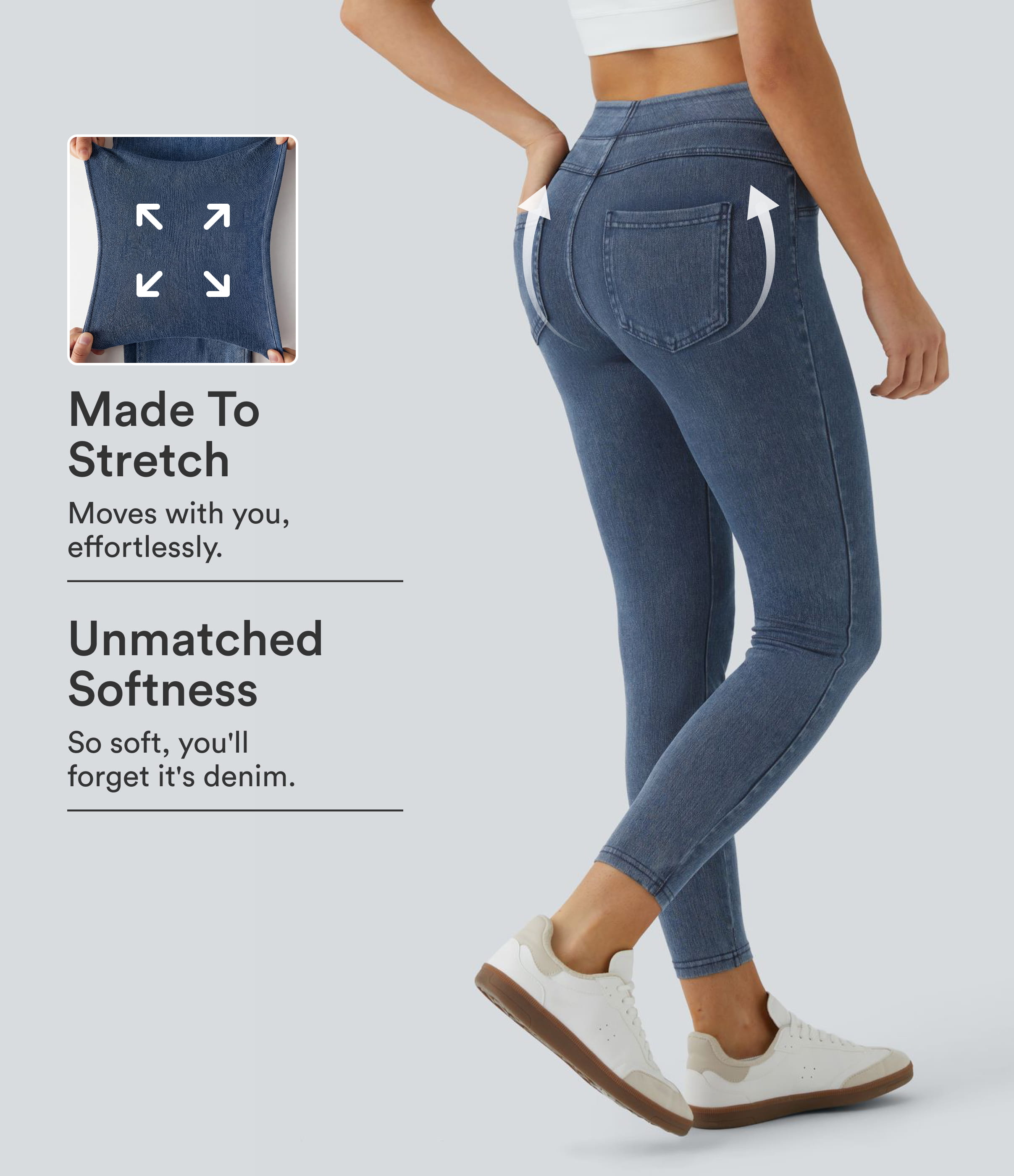 Halara Flex™ High Waisted Pocket Denim Casual Leggings