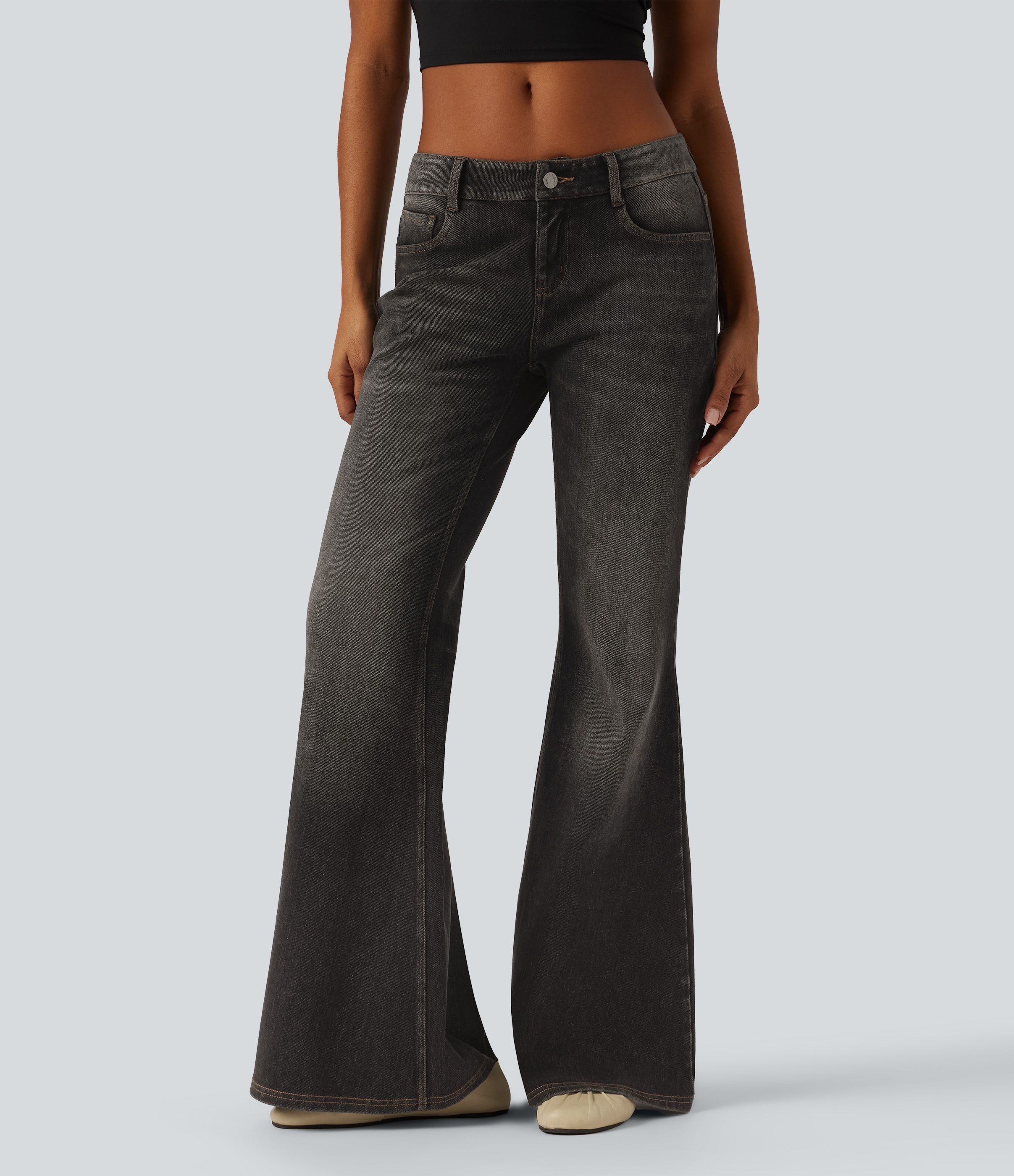 Halara Flex™ Low Rise Flare Casual Jeans with Pockets