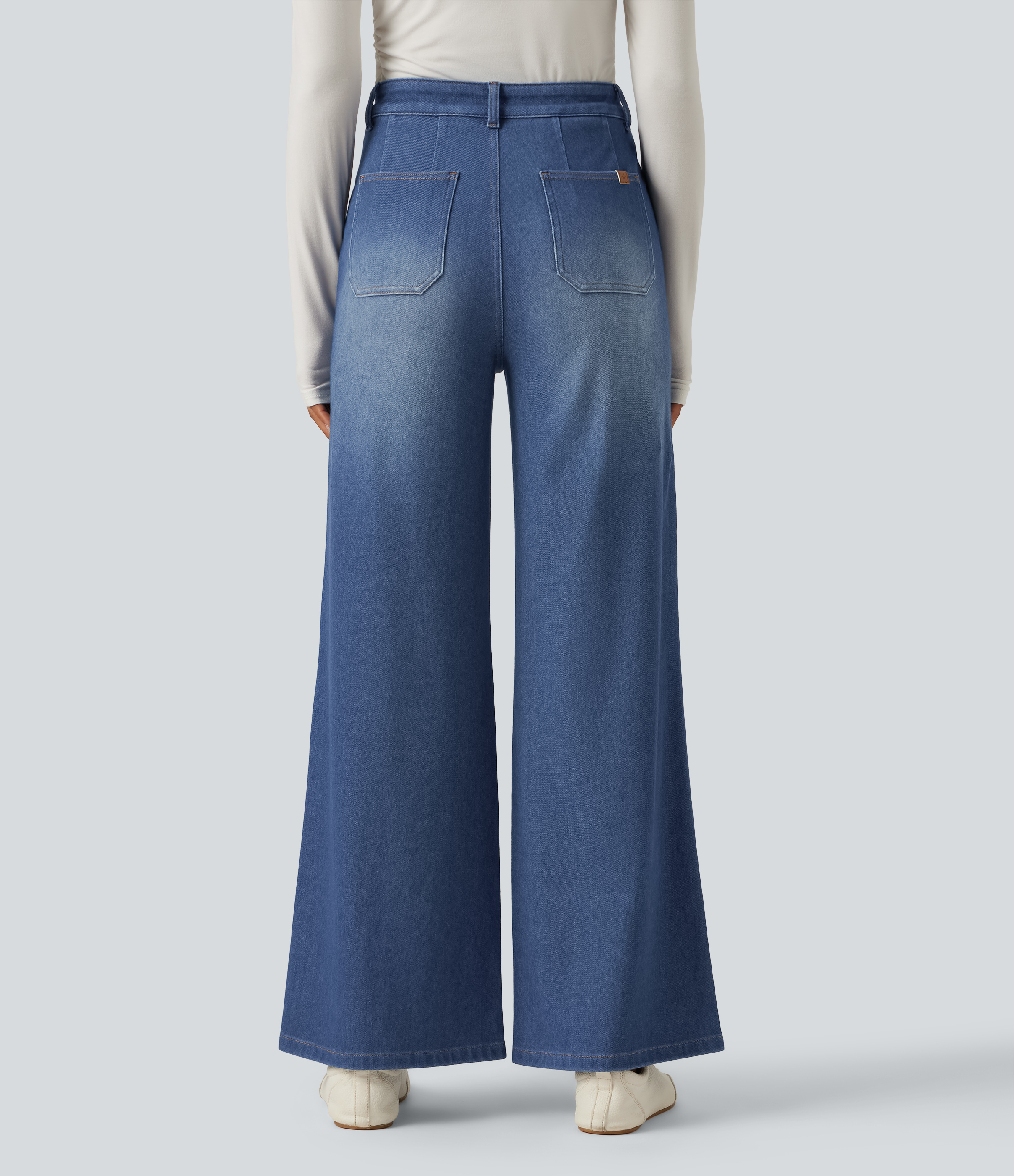 Gulf Stream Blue Denim Jean large Halara Flex™ taille haute gainant avec poches / 2