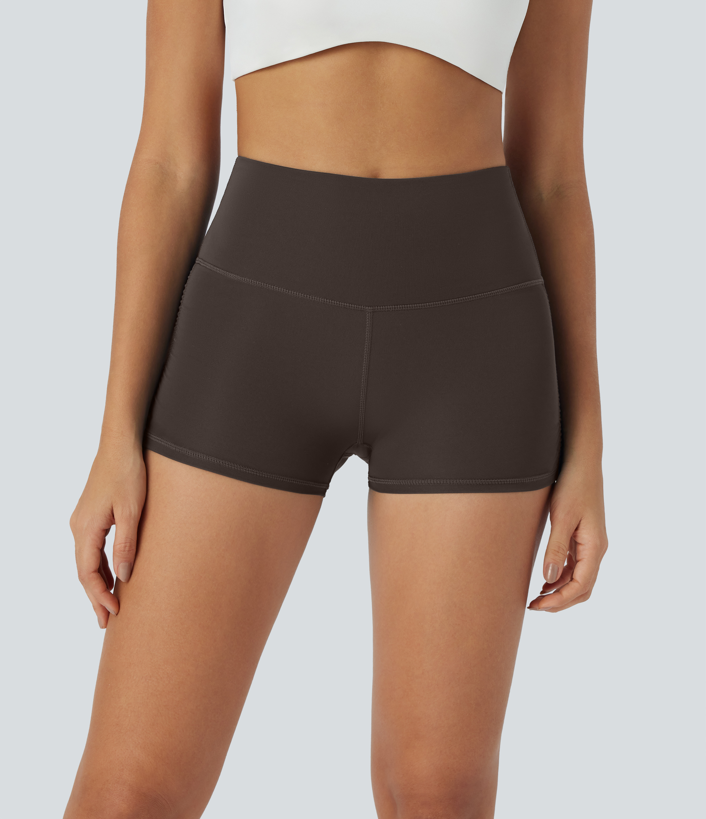 Hot Fudge SoftlyZero™ QuickDry High Waisted Tummy Control Ruched Running Biker Shorts 2.5'' / 2