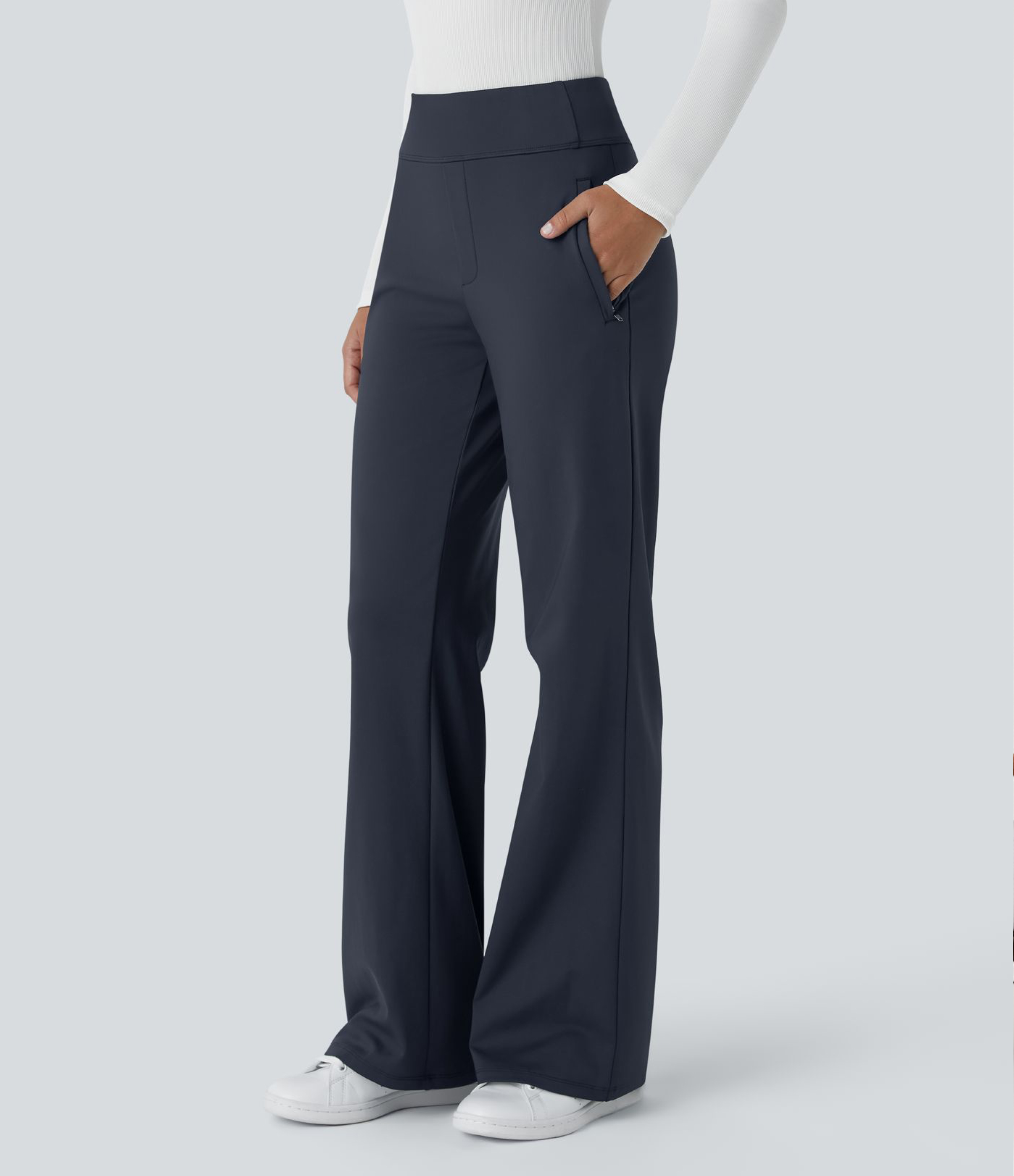 Halara Flex™ DayStretch Mid Rise Side Zipper Pocket Work Flare Pants