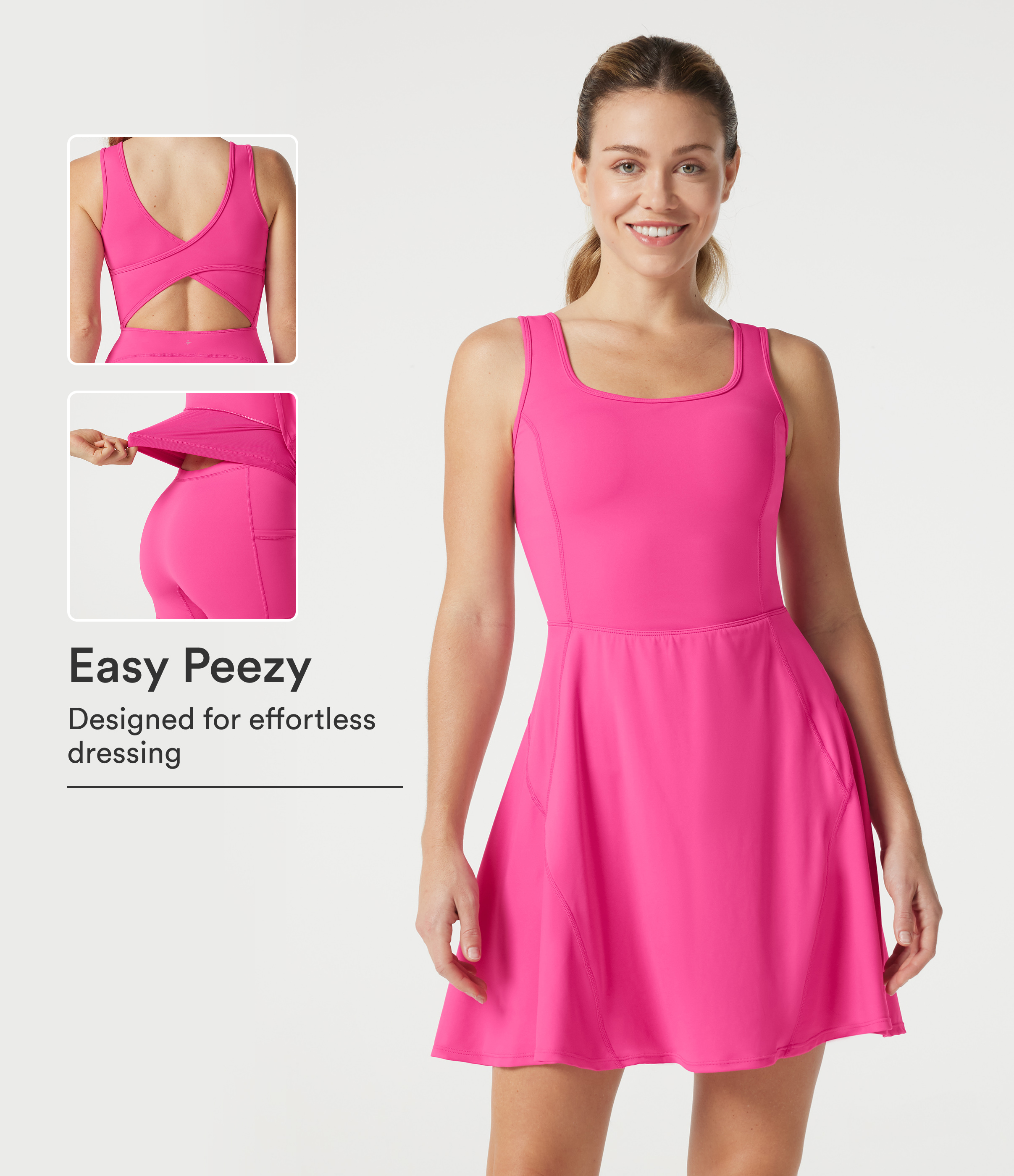 SoftlyZero™ Airy 2-in-1 Cool Touch Mini Dance Active Dress with Pockets-Easy Peezy Edition-Longer Length