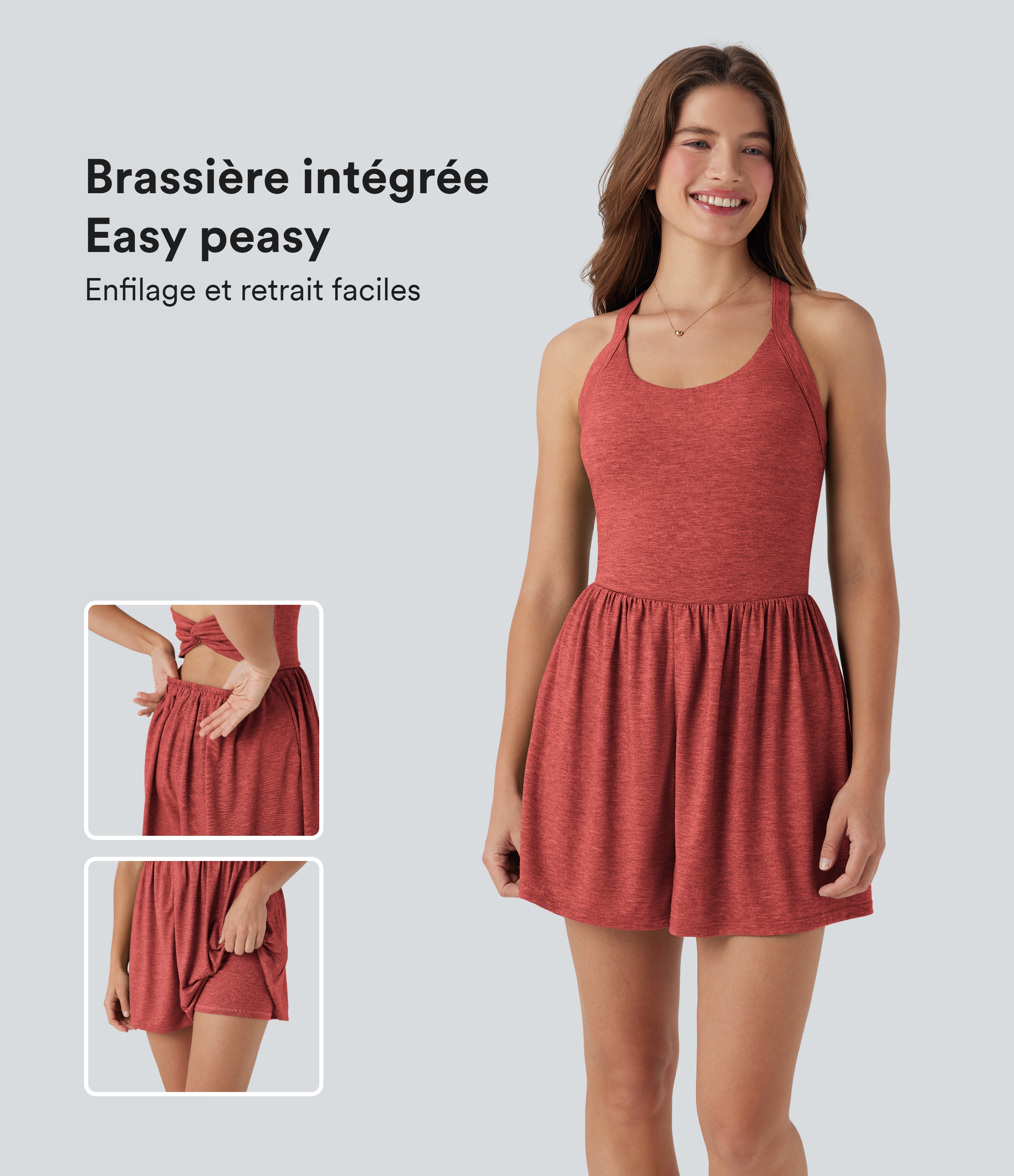 Combi-short 2-en-1 avec coussinets et poches - Édition Easy Peasy