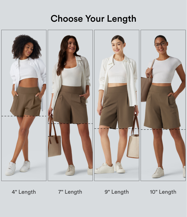 Sepia DayStretch High Waisted Work Baggy Shorts 4'' with Pockets / 2