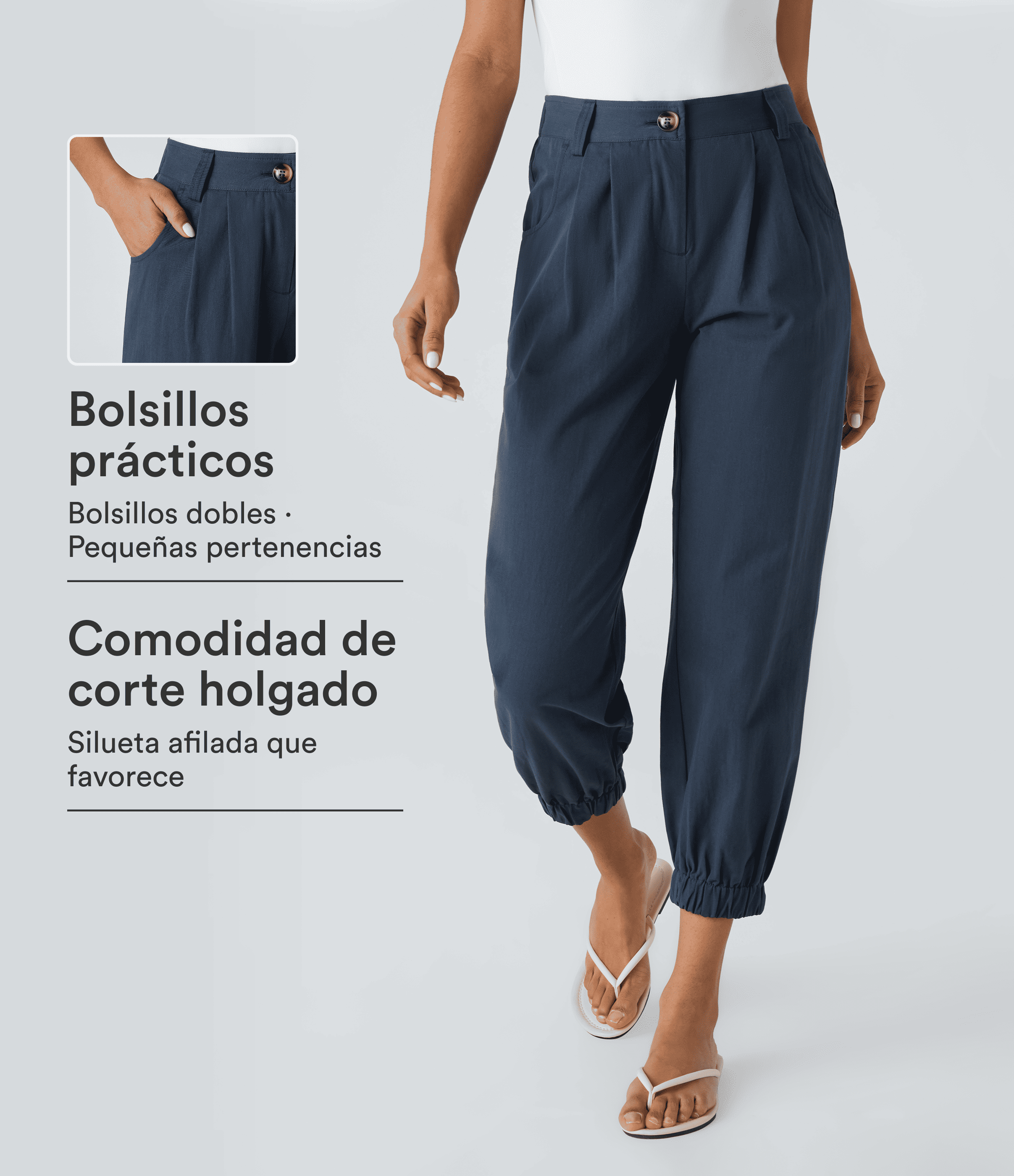 Mid Rise Casual Joggers with Pockets