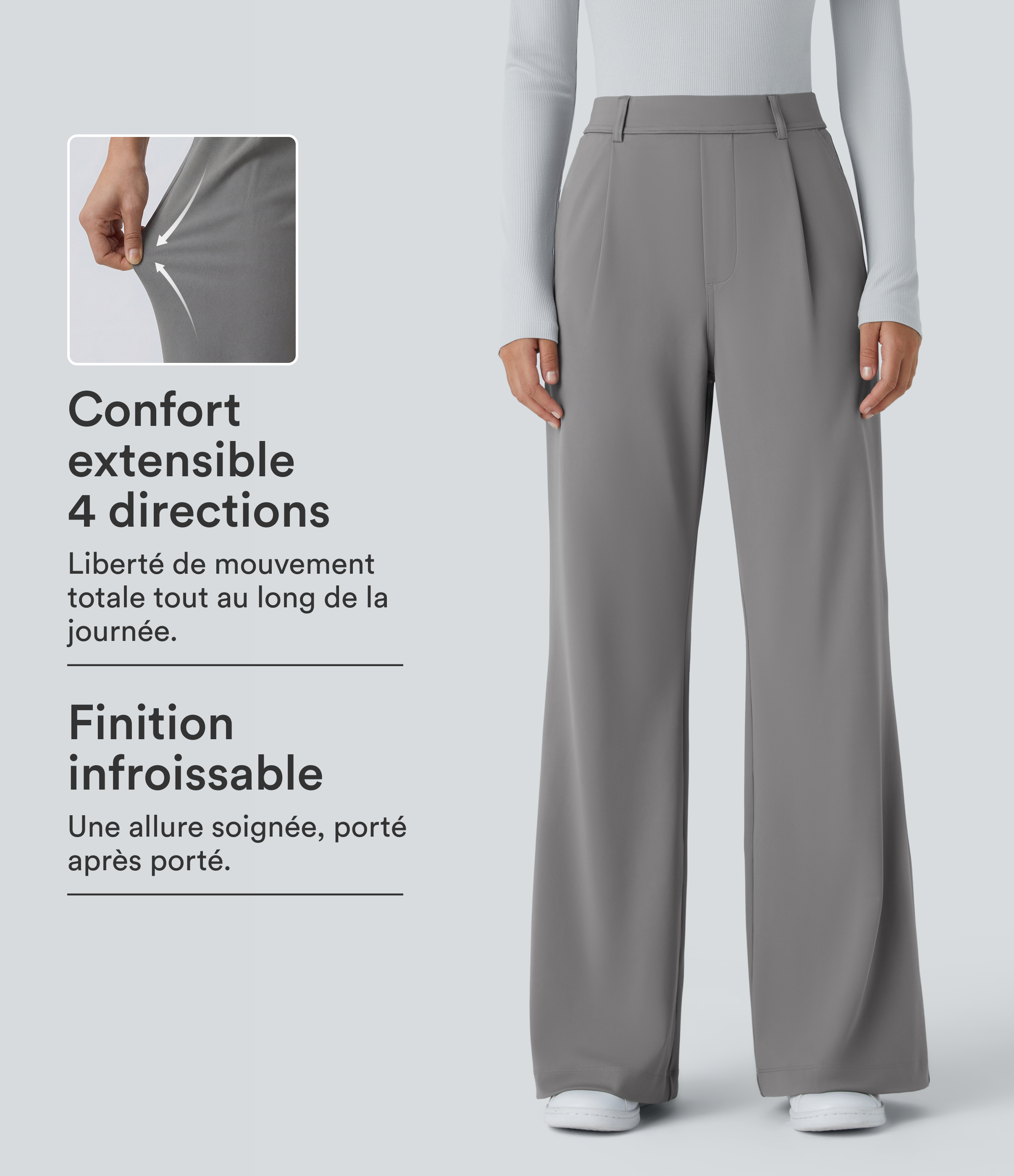 Pantalon tailleur évasé taille haute Halara Flex™ DayStretch avec poches